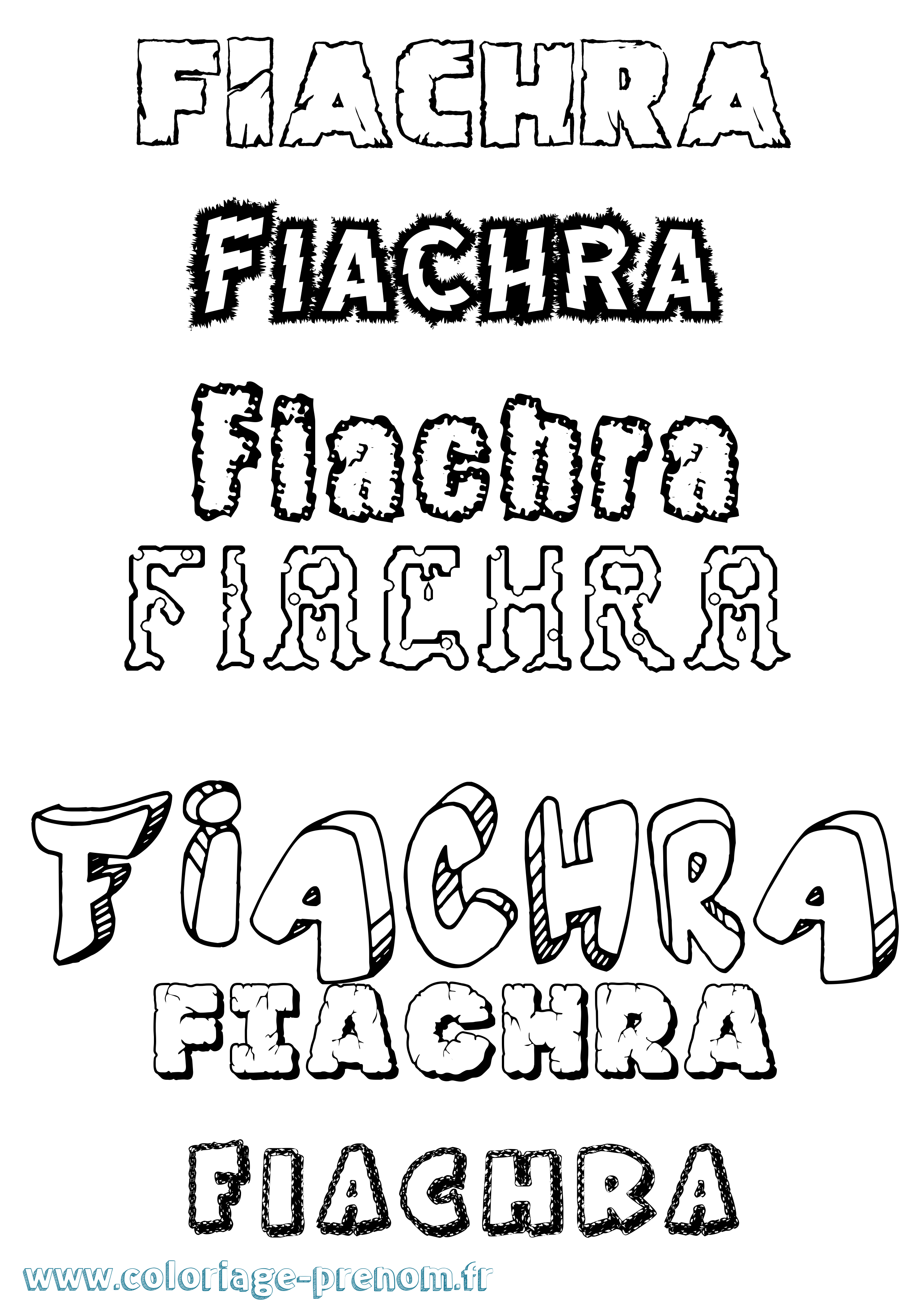 Coloriage prénom Fiachra Destructuré