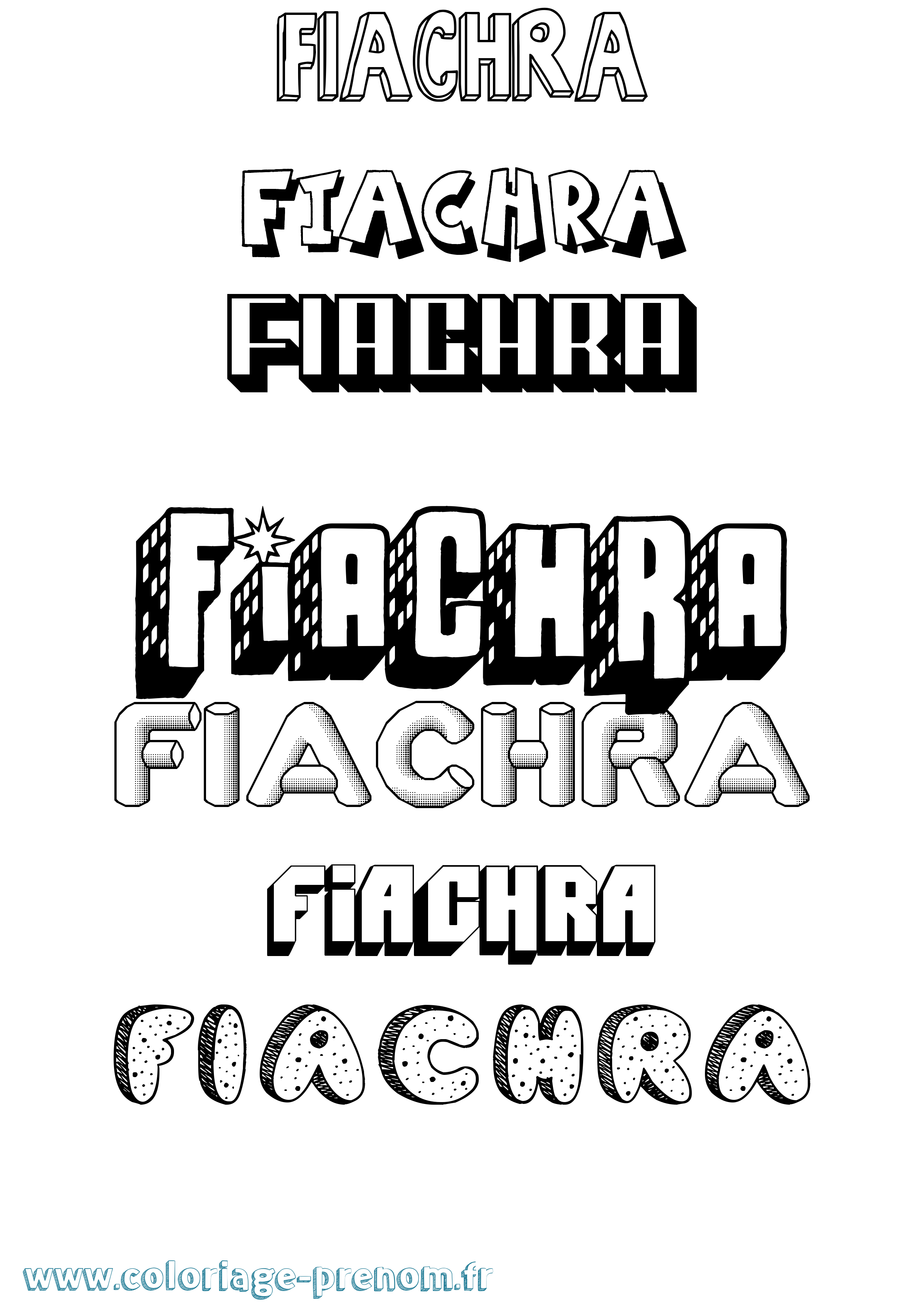 Coloriage prénom Fiachra Effet 3D