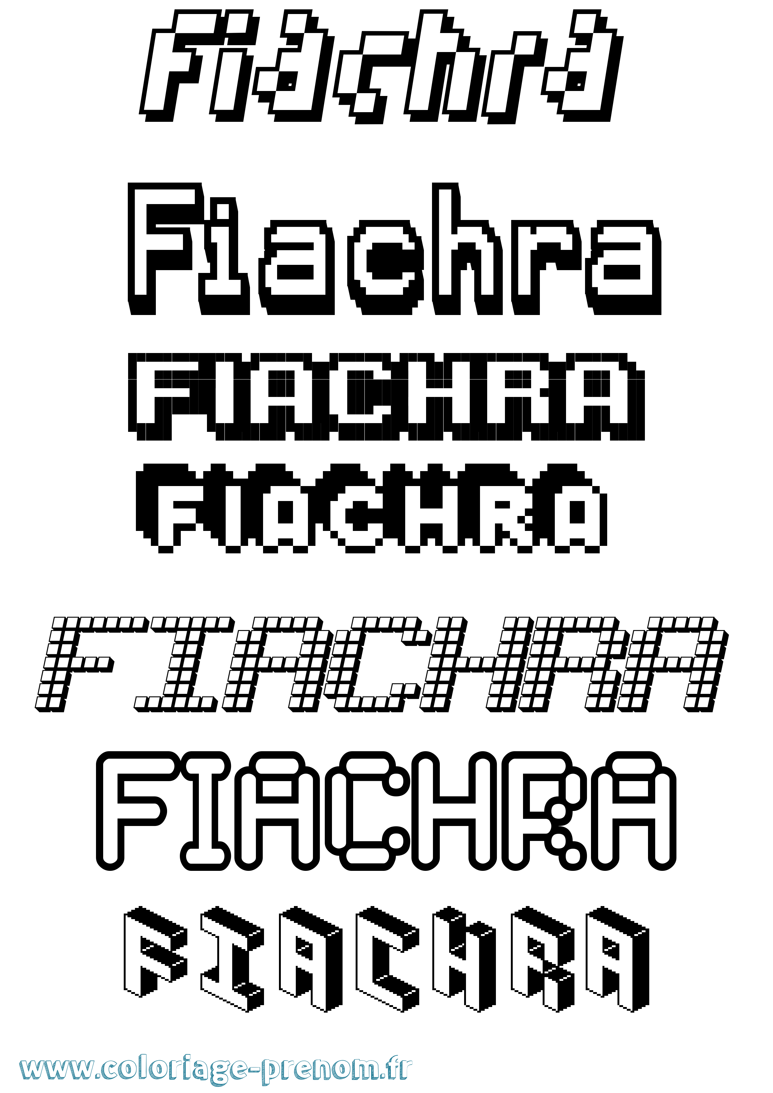 Coloriage prénom Fiachra Pixel