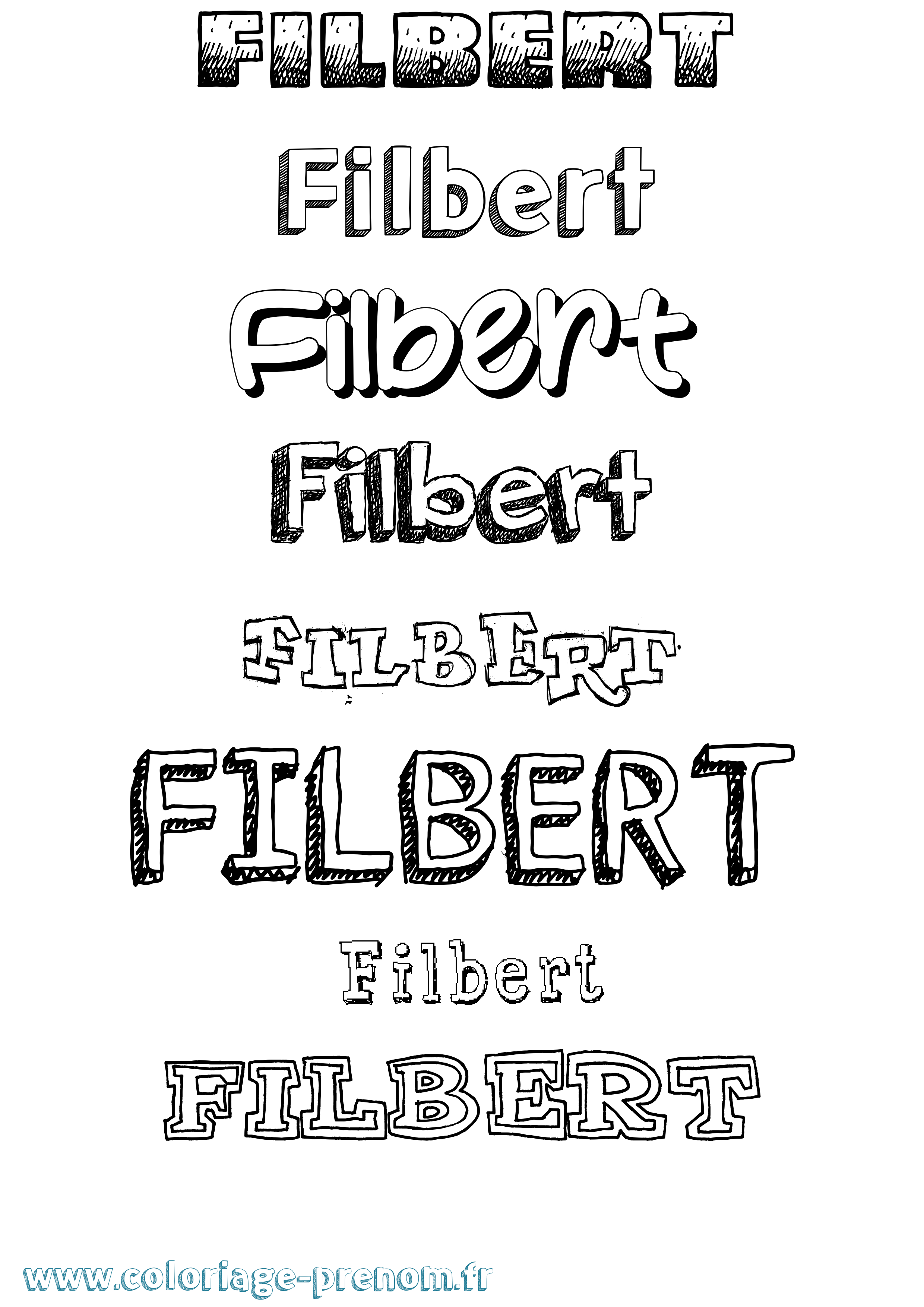 Coloriage prénom Filbert Dessiné