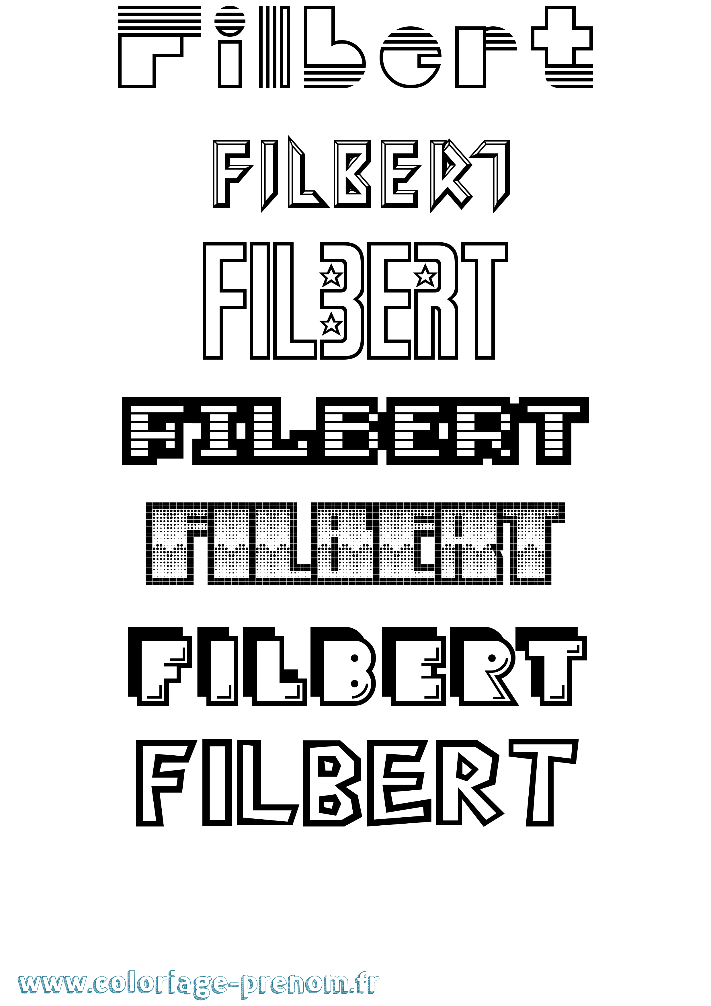 Coloriage prénom Filbert Jeux Vidéos