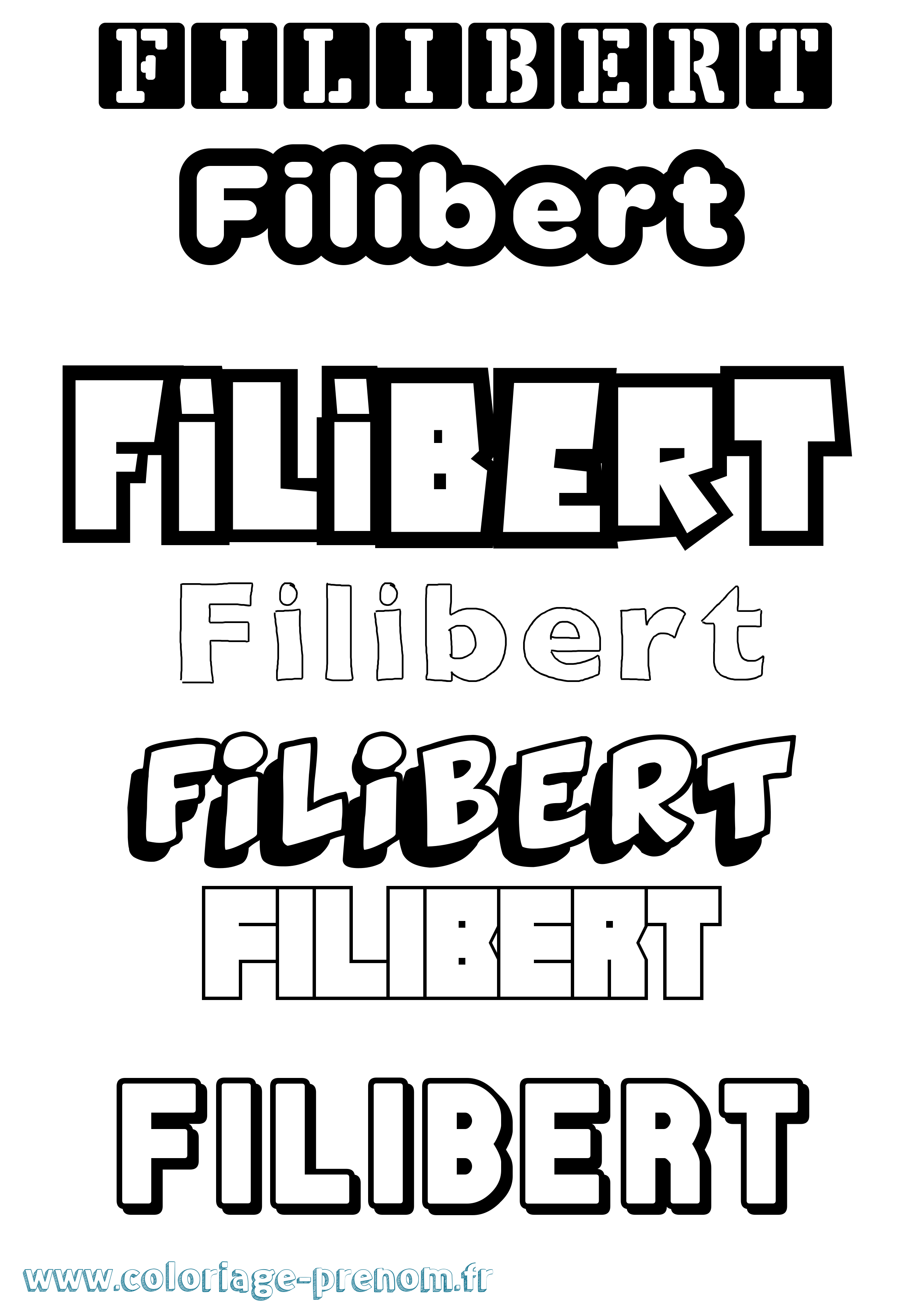 Coloriage prénom Filibert Simple