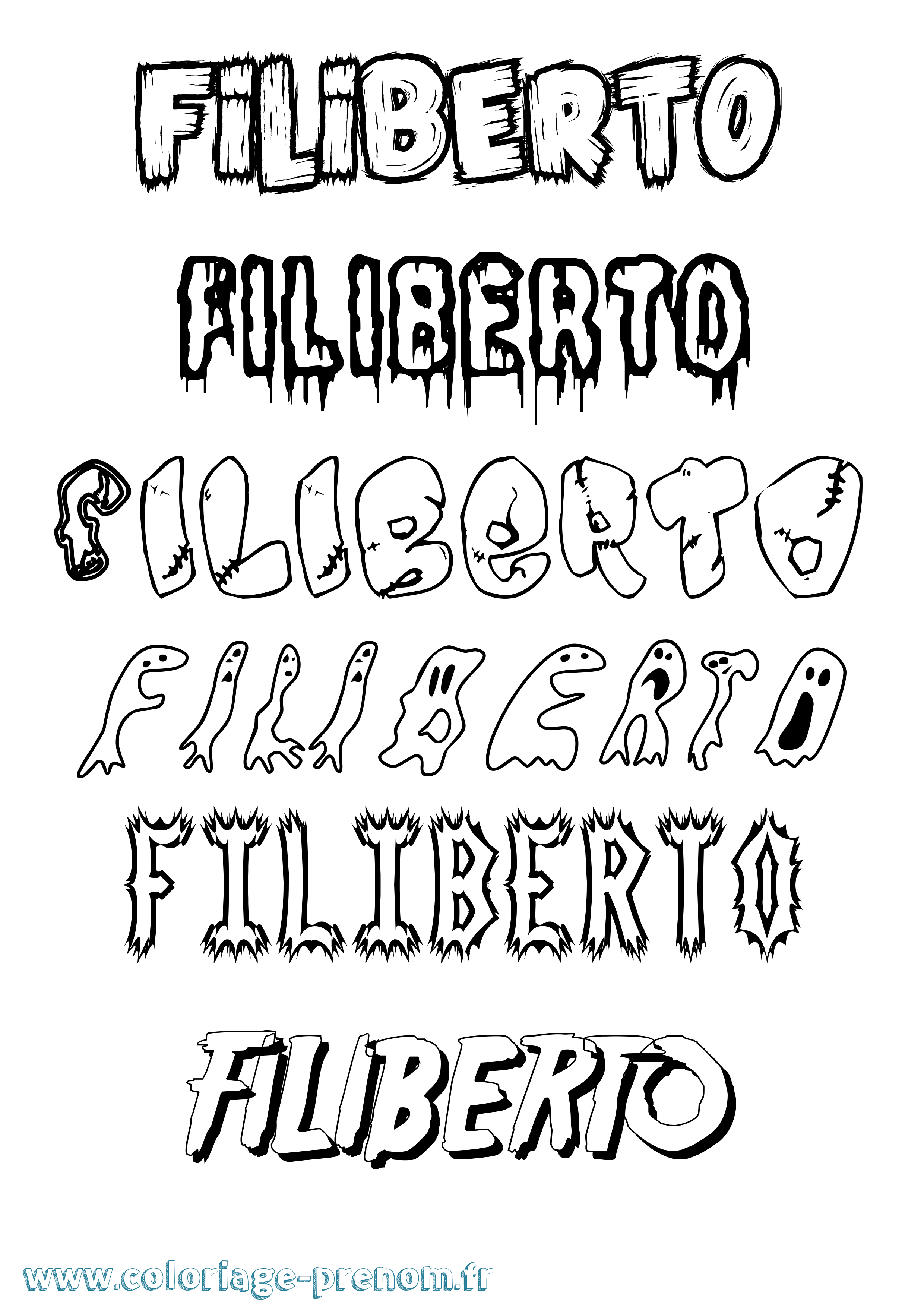 Coloriage prénom Filiberto Frisson