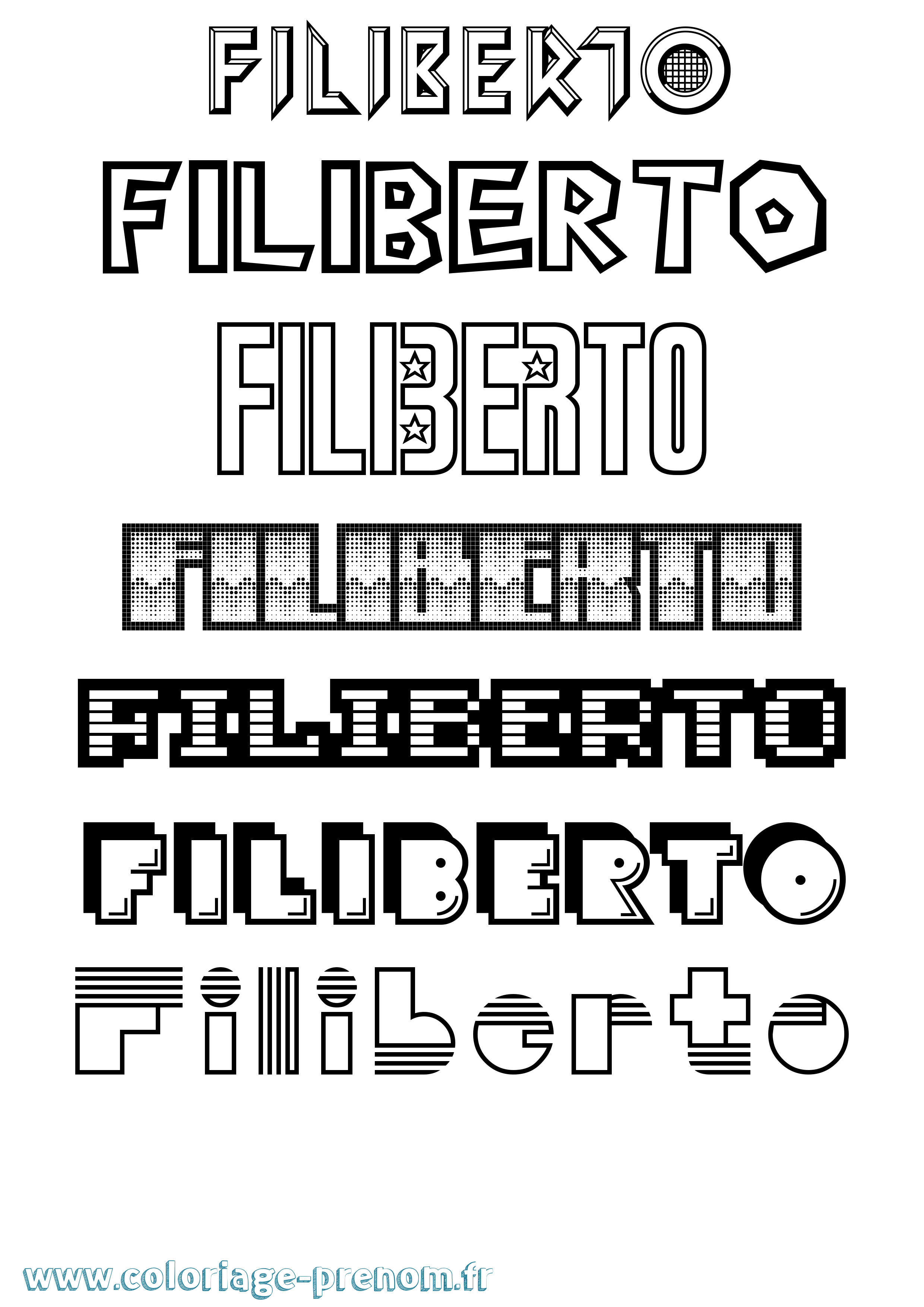 Coloriage Filiberto Jeux Vidéos Coloriage prénom Filiberto Jeux Vidéos