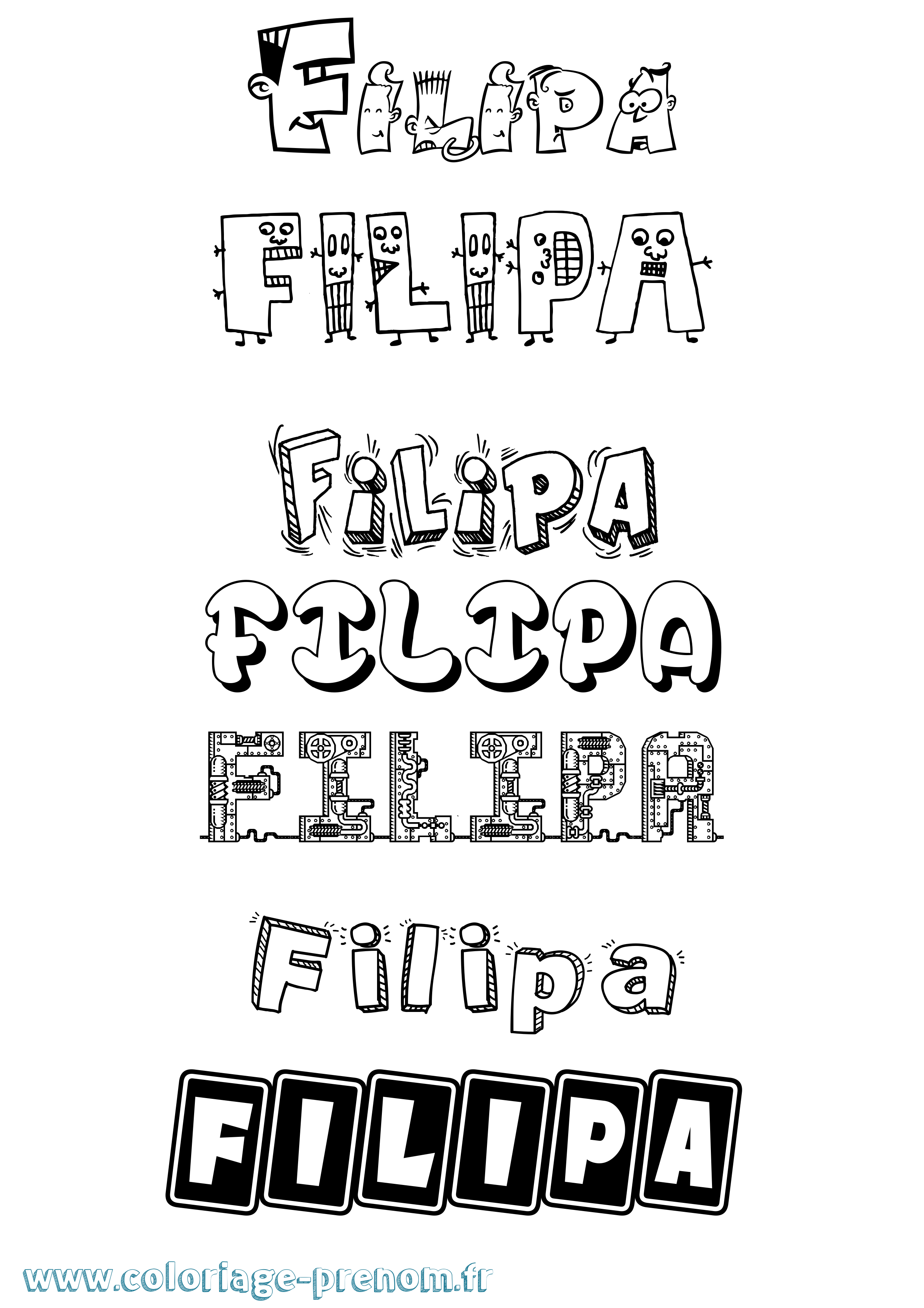 Coloriage Filipa Fun Coloriage prénom Filipa Fun