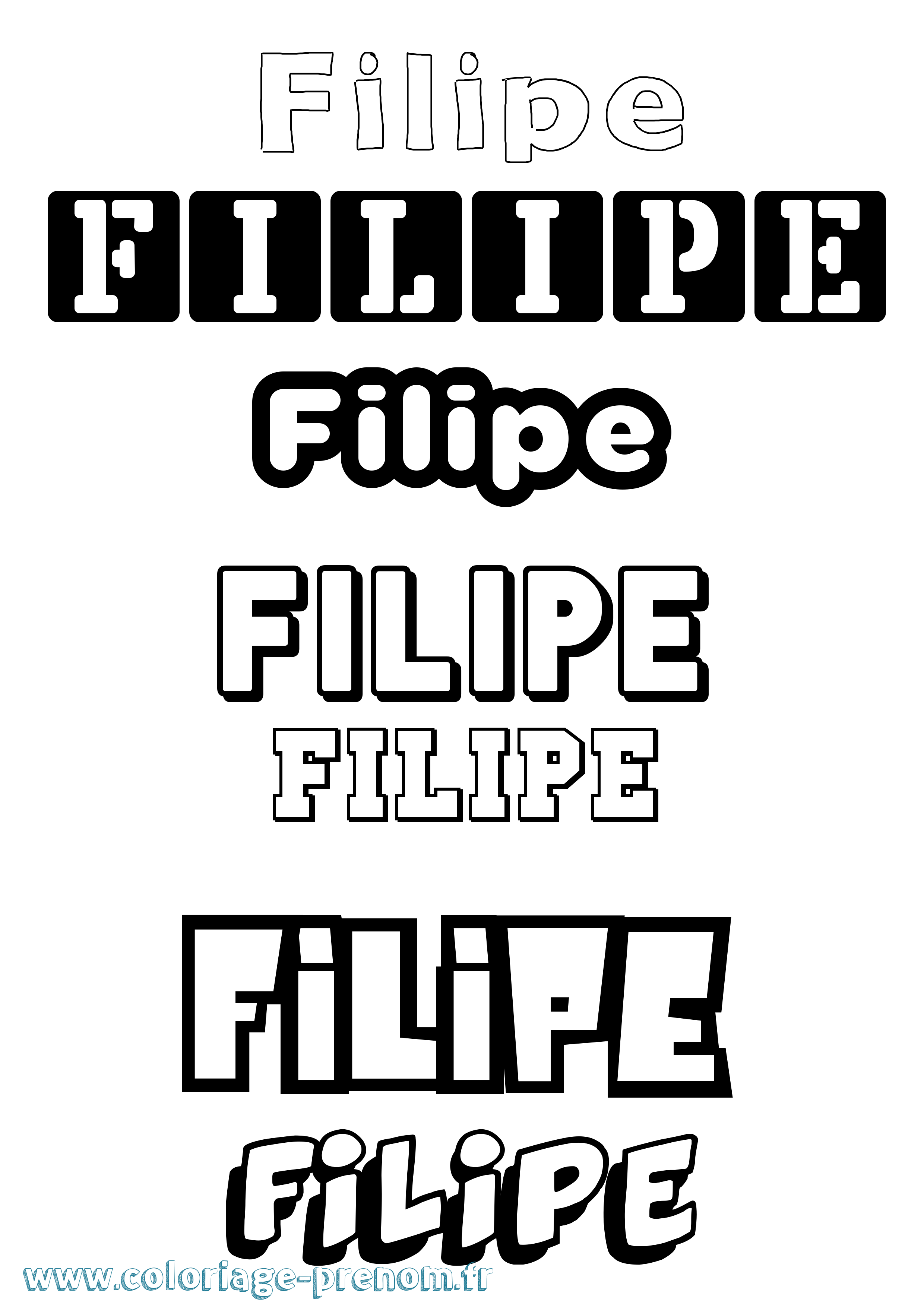 Coloriage prénom Filipe