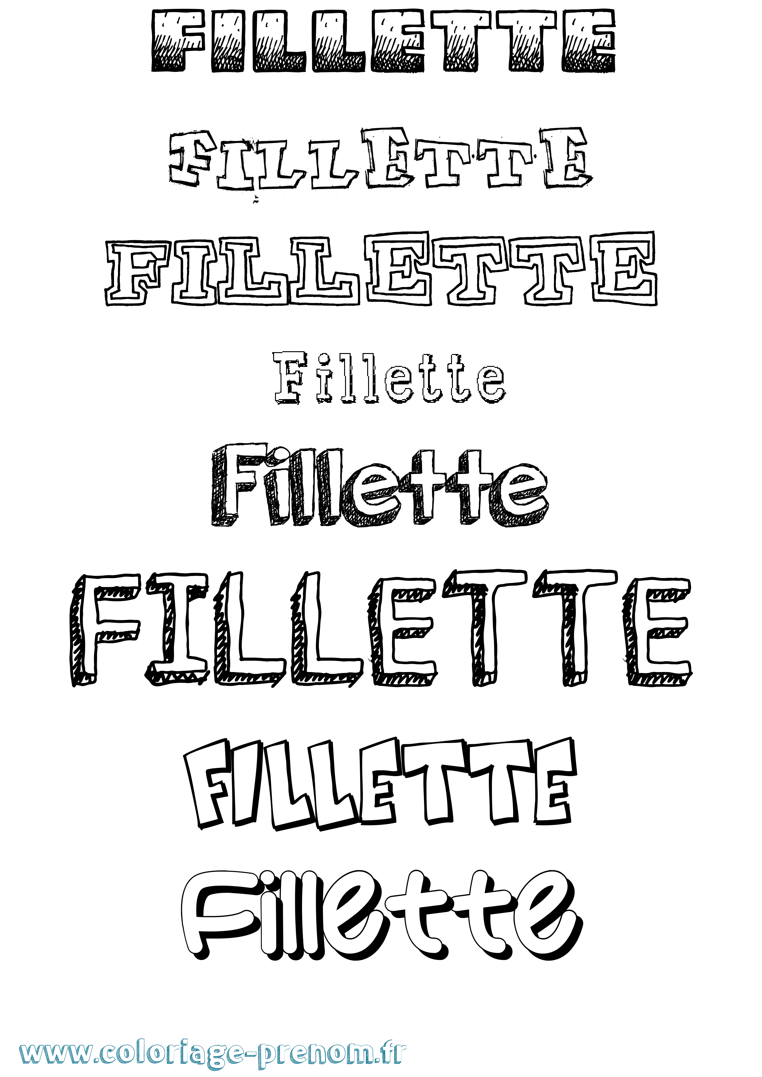 Coloriage prénom Fillette Dessiné