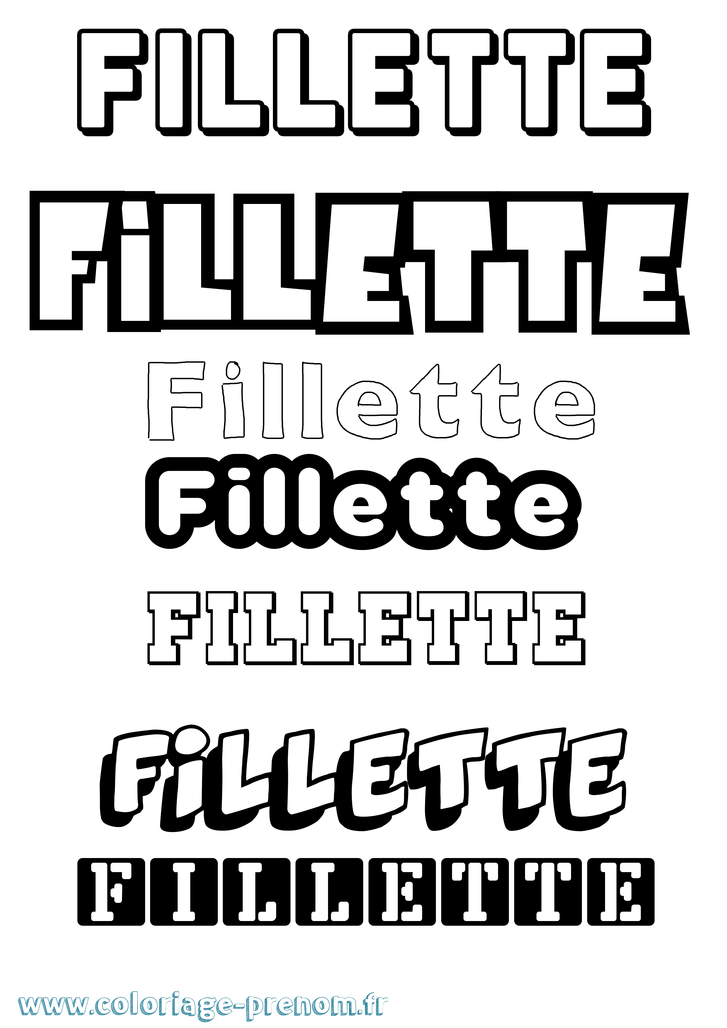 Coloriage prénom Fillette Simple