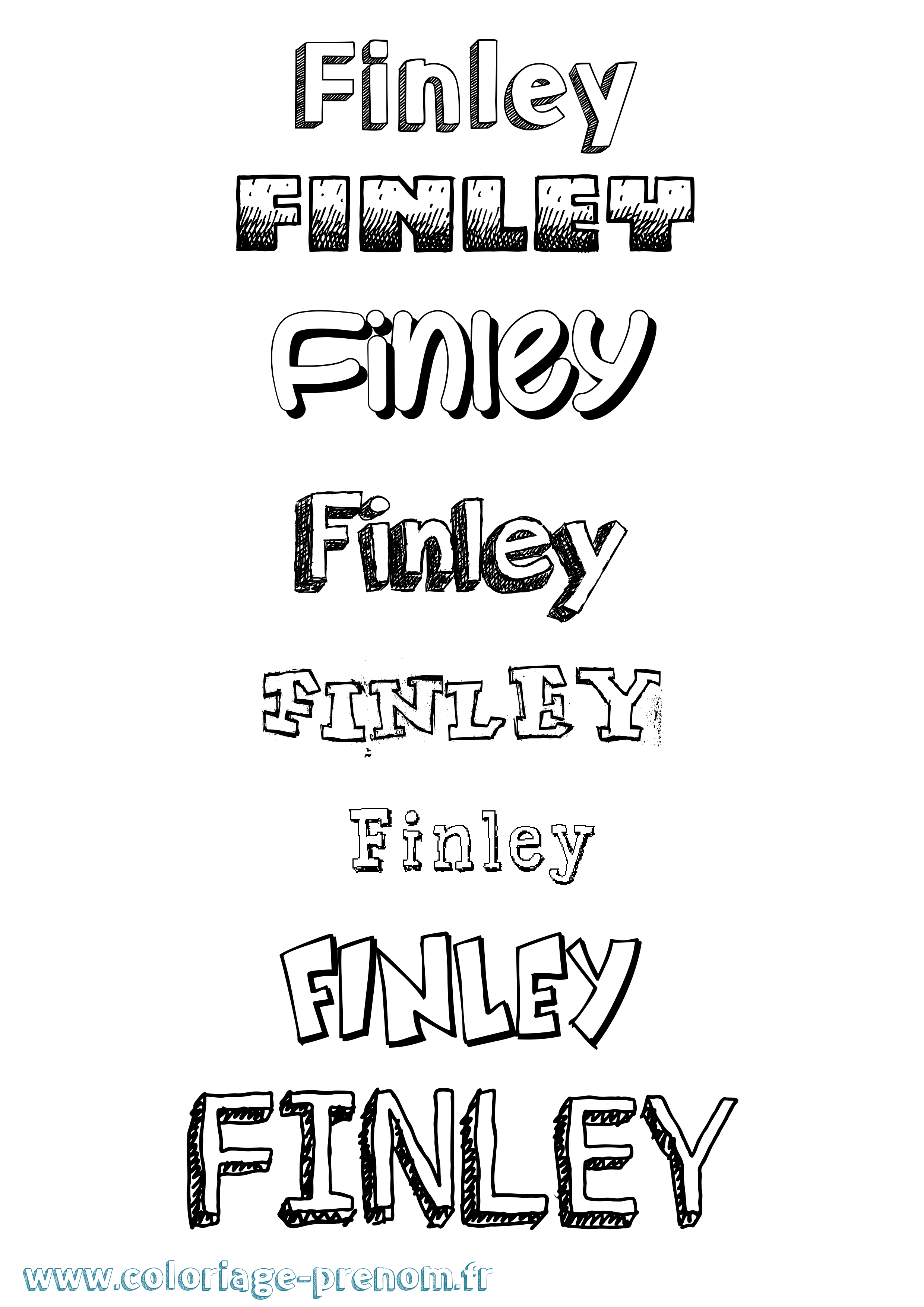 Coloriage Finley Dessiné Coloriage prénom Finley Dessiné