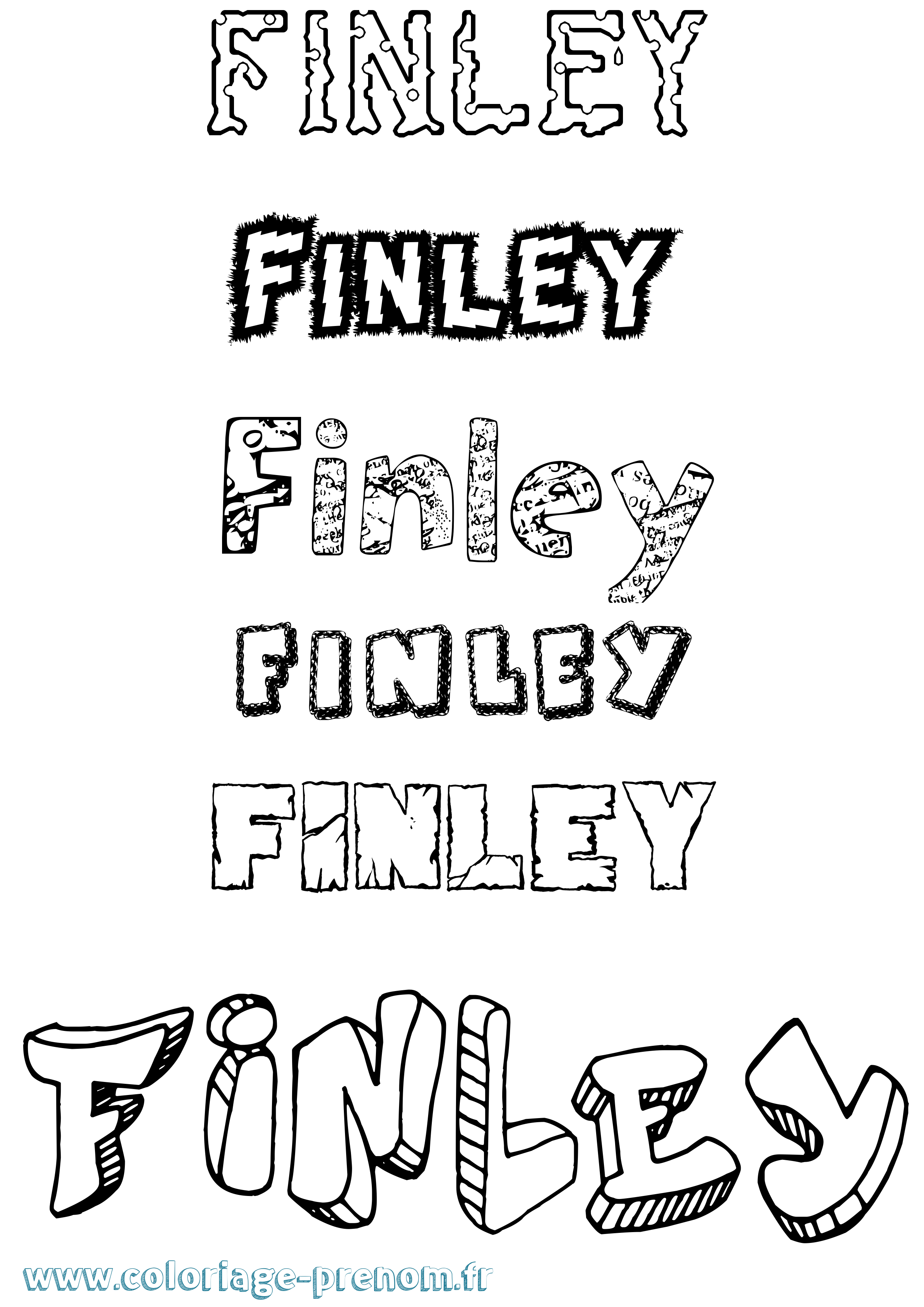Coloriage Finley Destructuré Coloriage prénom Finley Destructuré