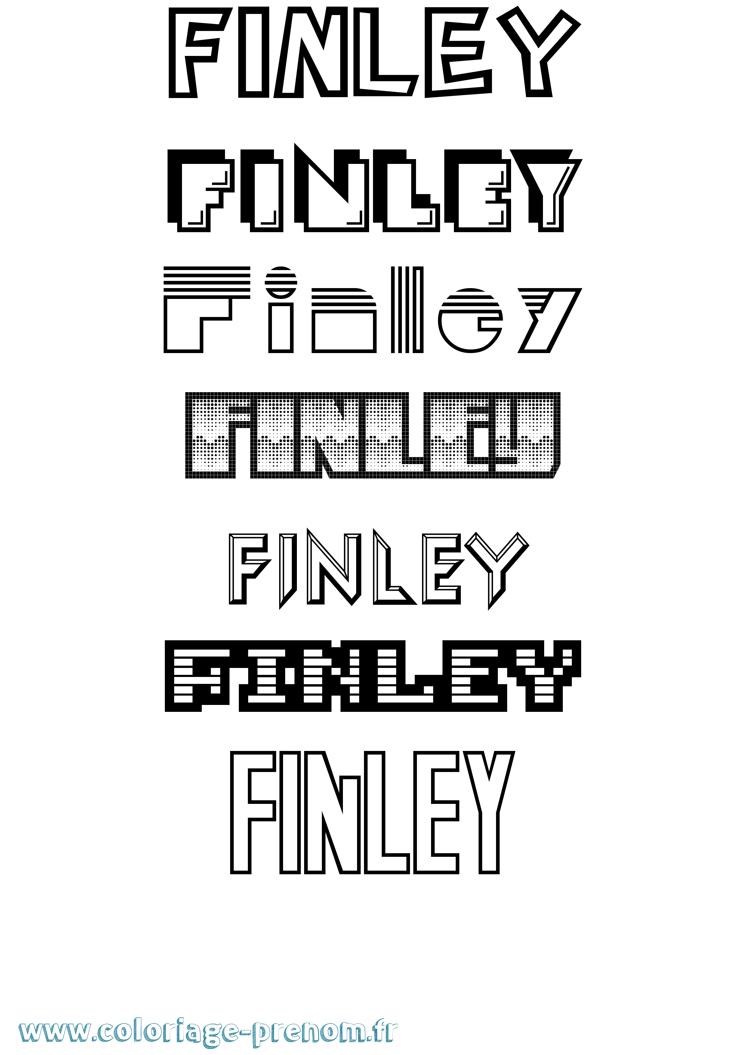 Coloriage Finley Jeux Vidéos Coloriage prénom Finley Jeux Vidéos