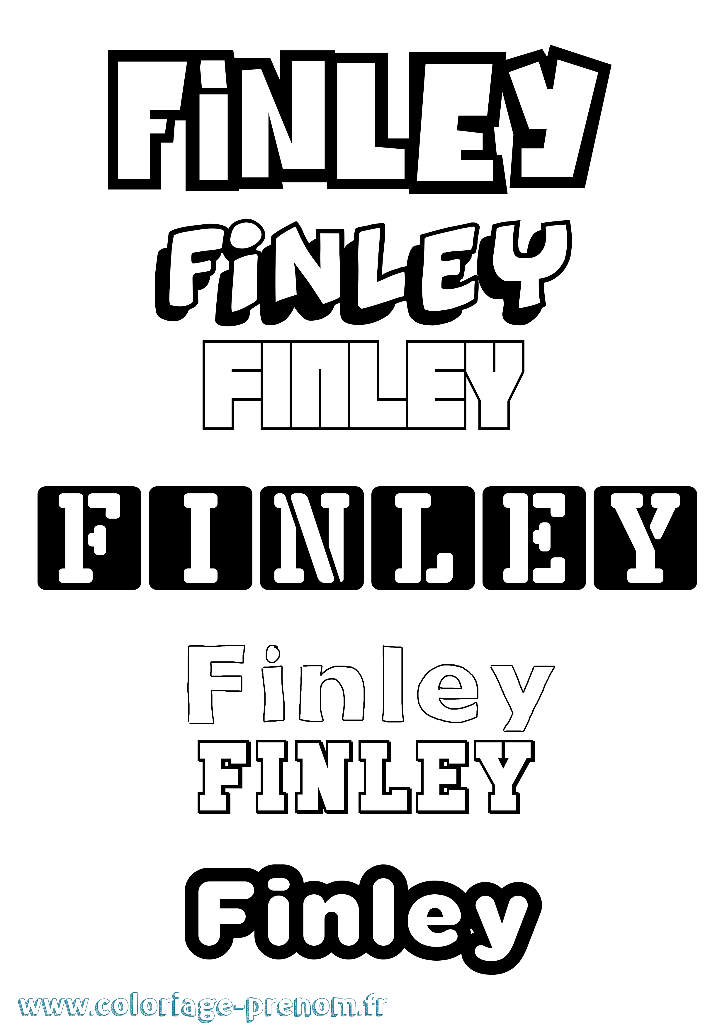 Coloriage Finley Simple Coloriage prénom Finley Simple