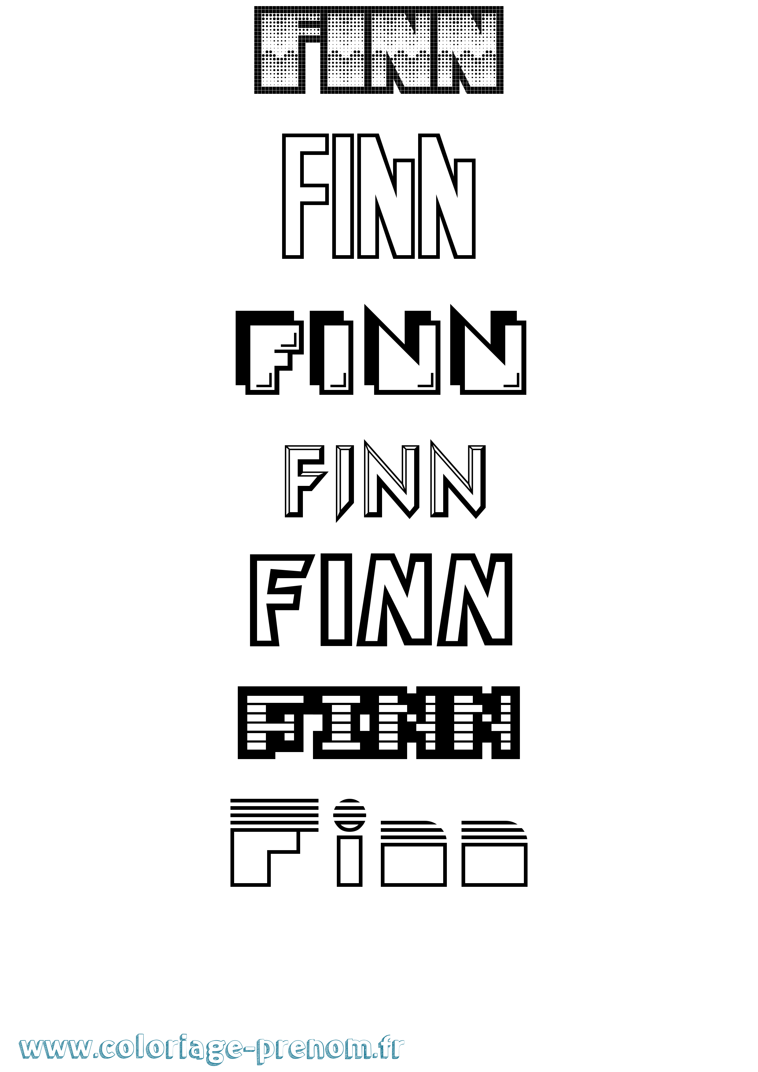 Coloriage Finn Jeux Vidéos Coloriage prénom Finn Jeux Vidéos
