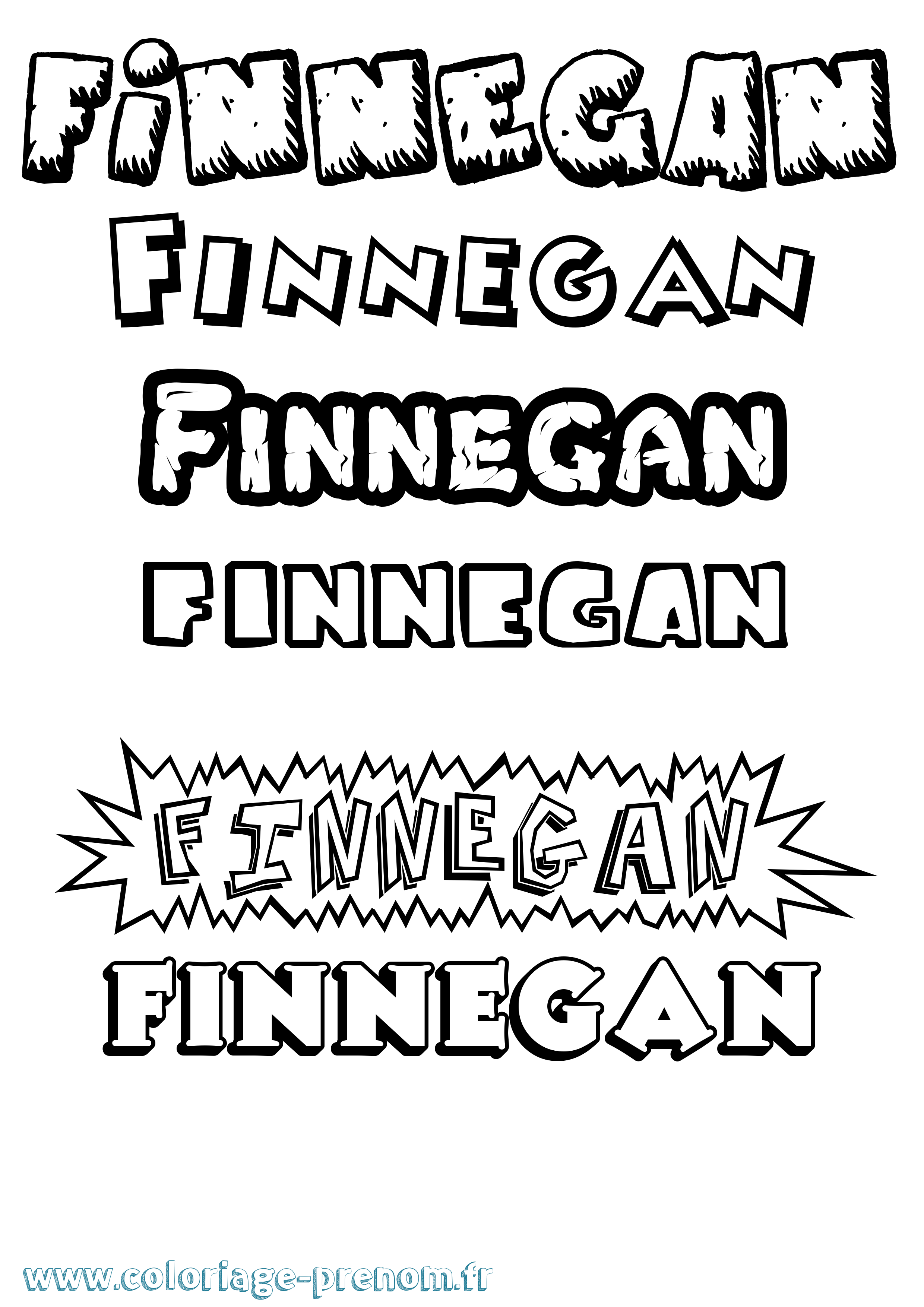 Coloriage prénom Finnegan Dessin Animé