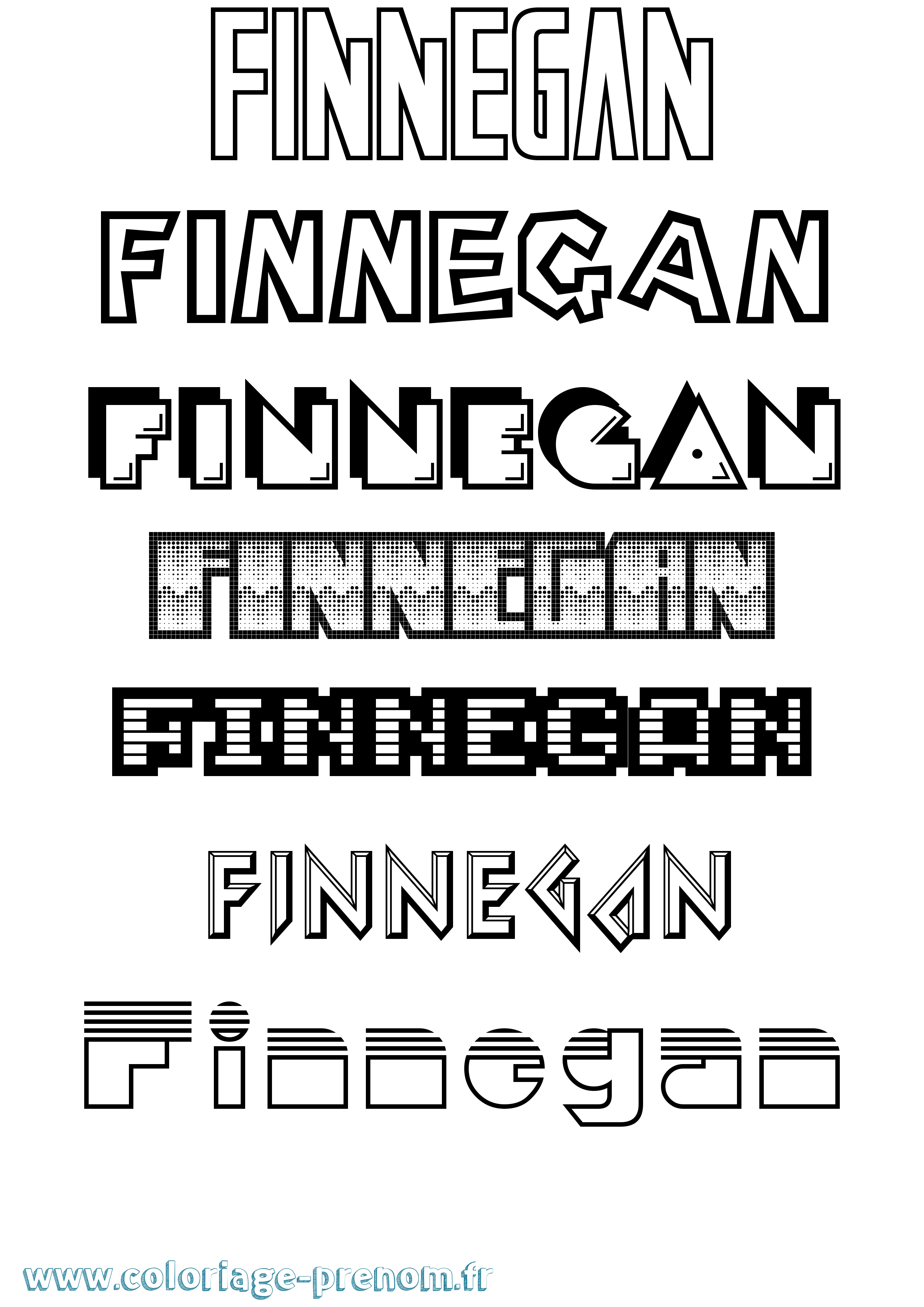 Coloriage prénom Finnegan Jeux Vidéos