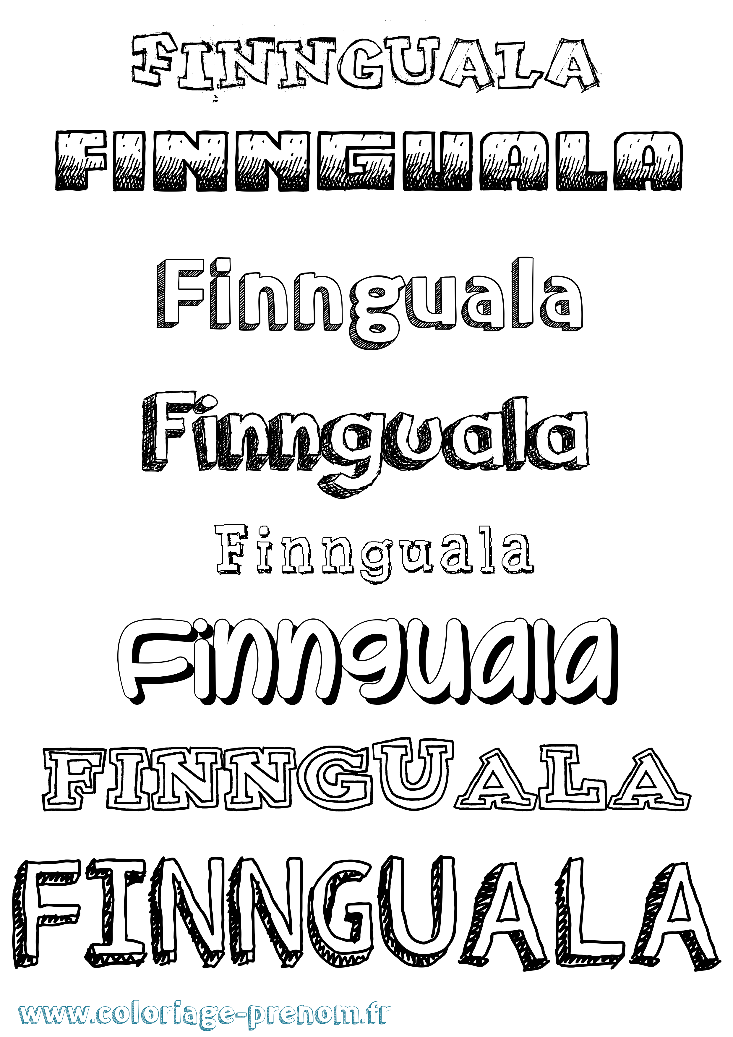 Coloriage prénom Finnguala Dessiné