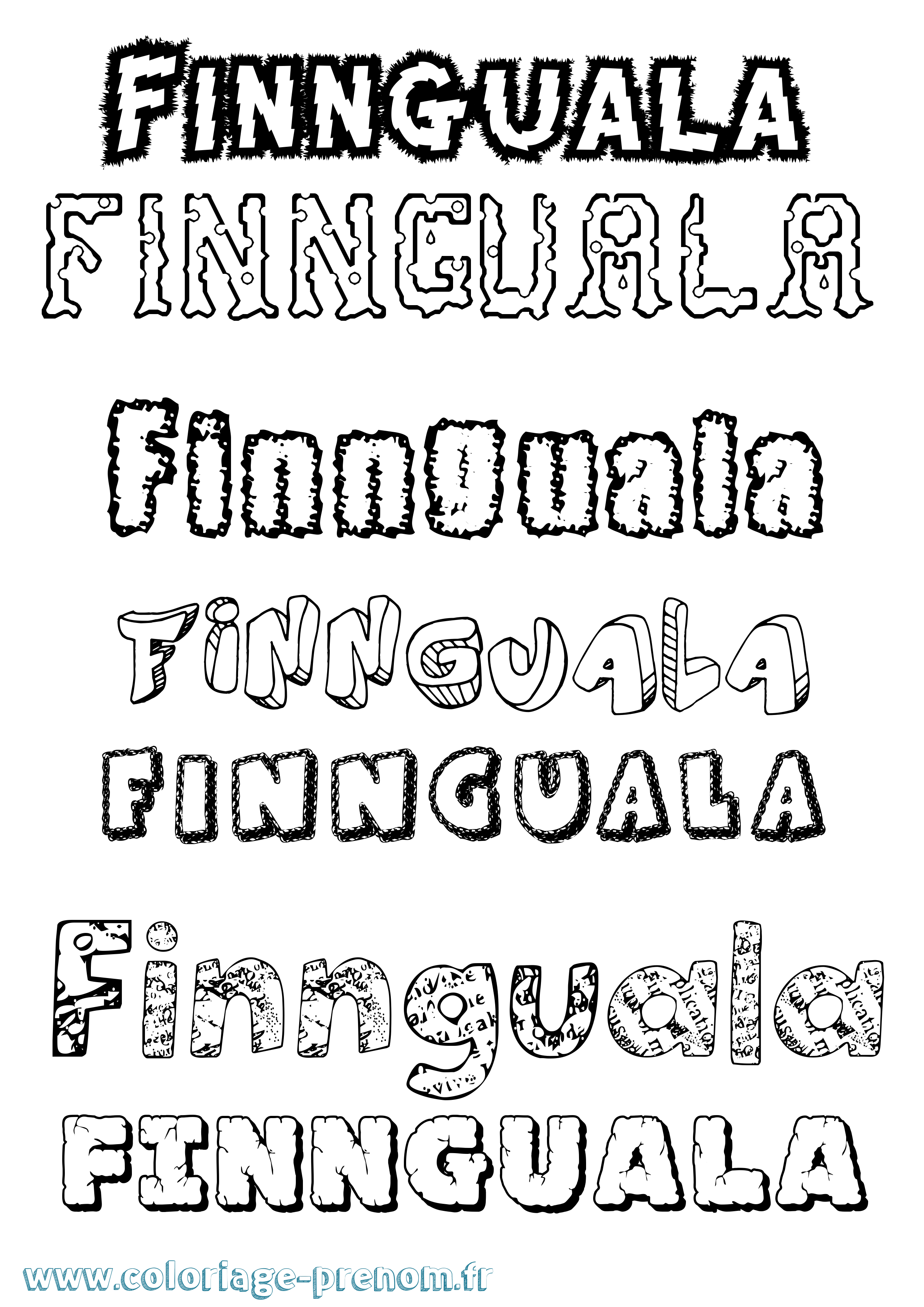 Coloriage prénom Finnguala Destructuré