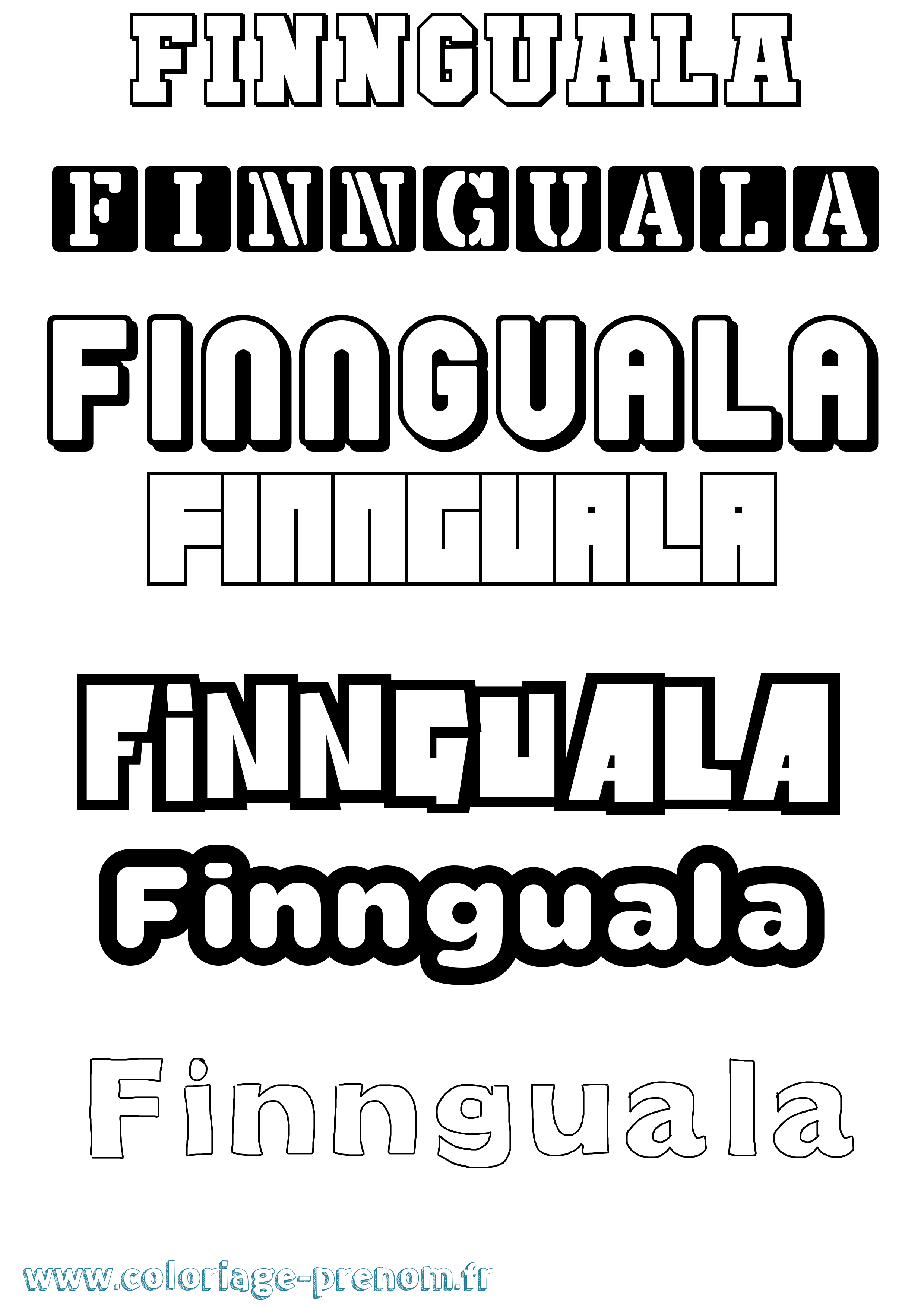 Coloriage prénom Finnguala Simple