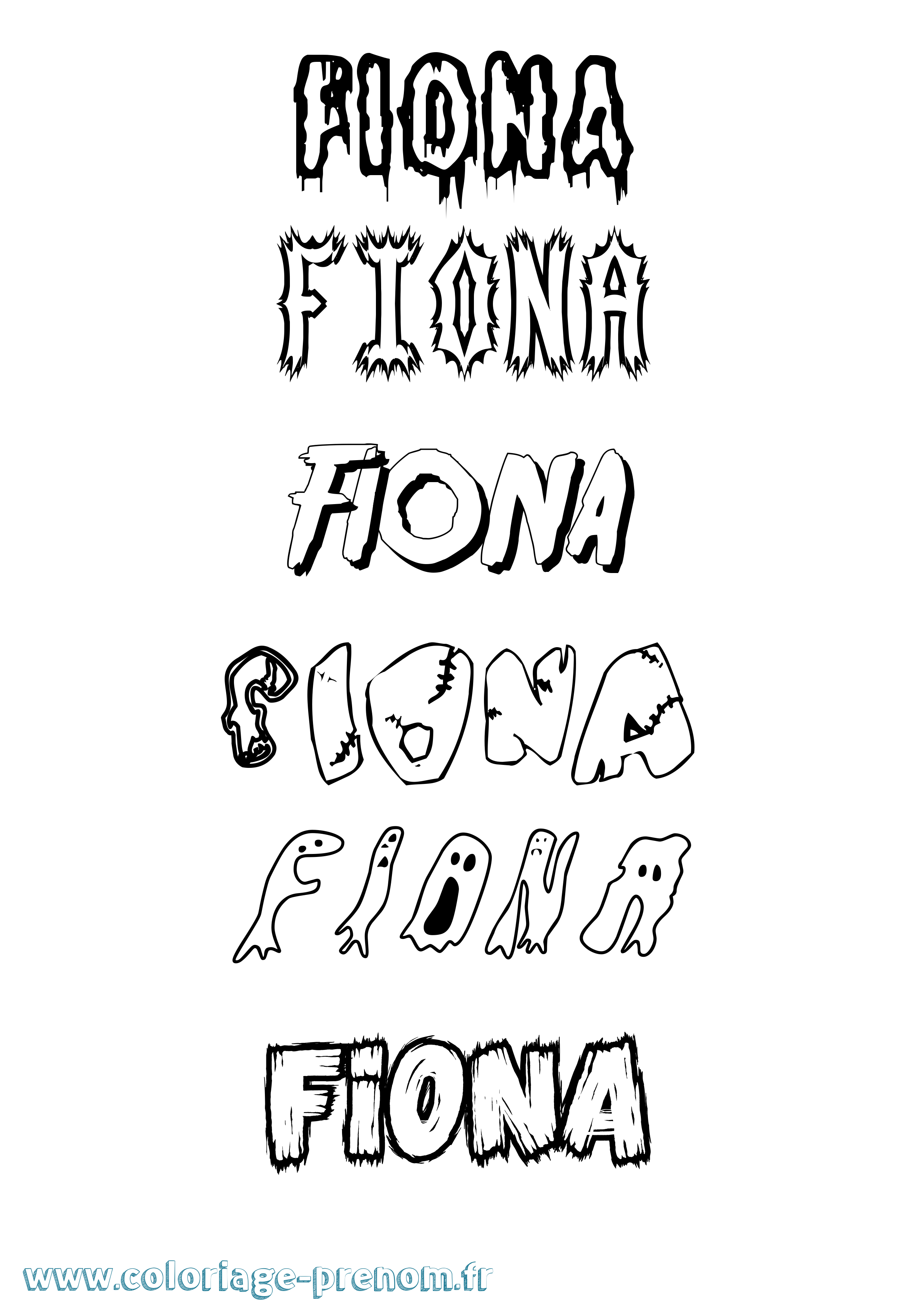 Coloriage prénom Fiona Frisson