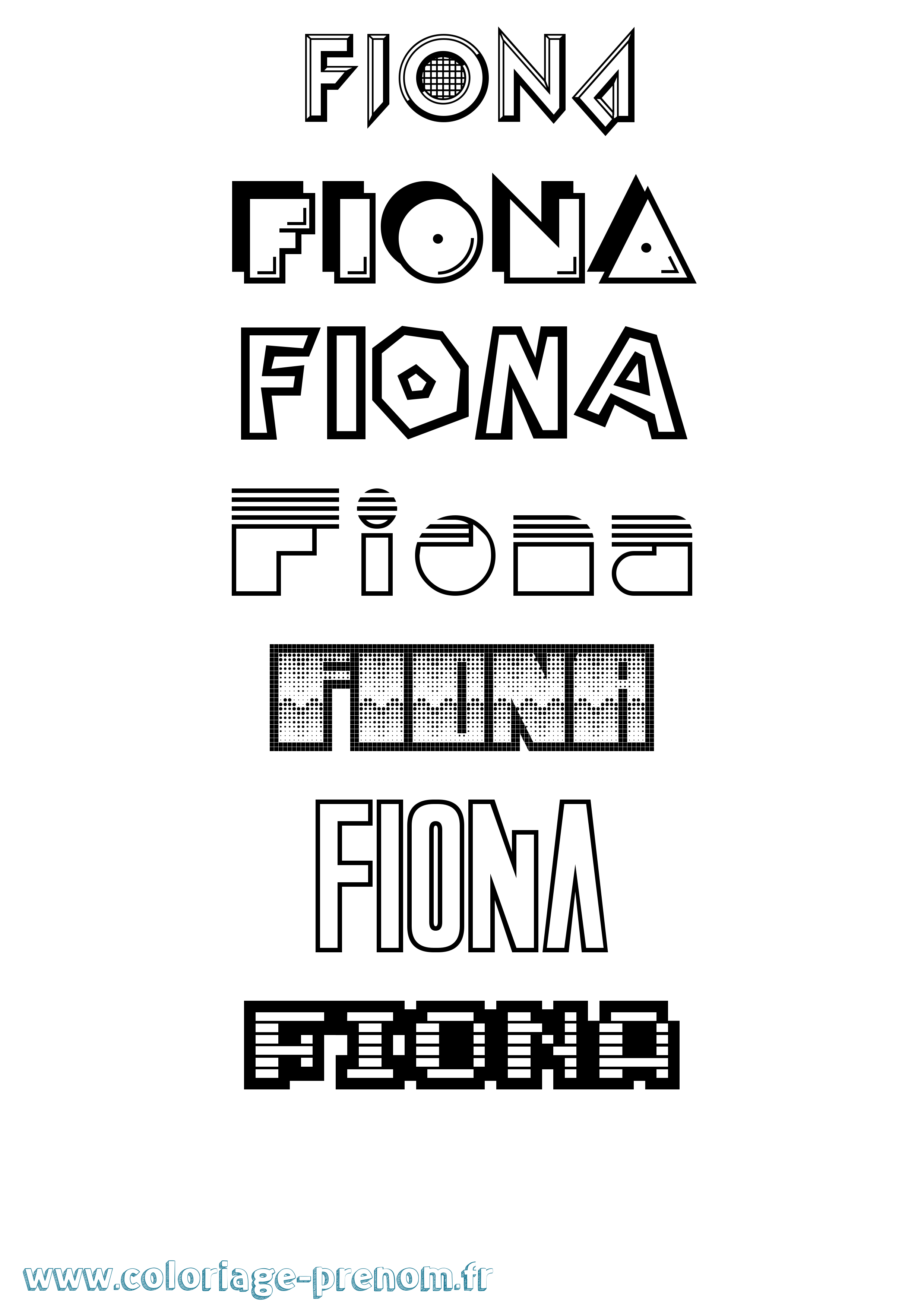 Coloriage prénom Fiona Jeux Vidéos