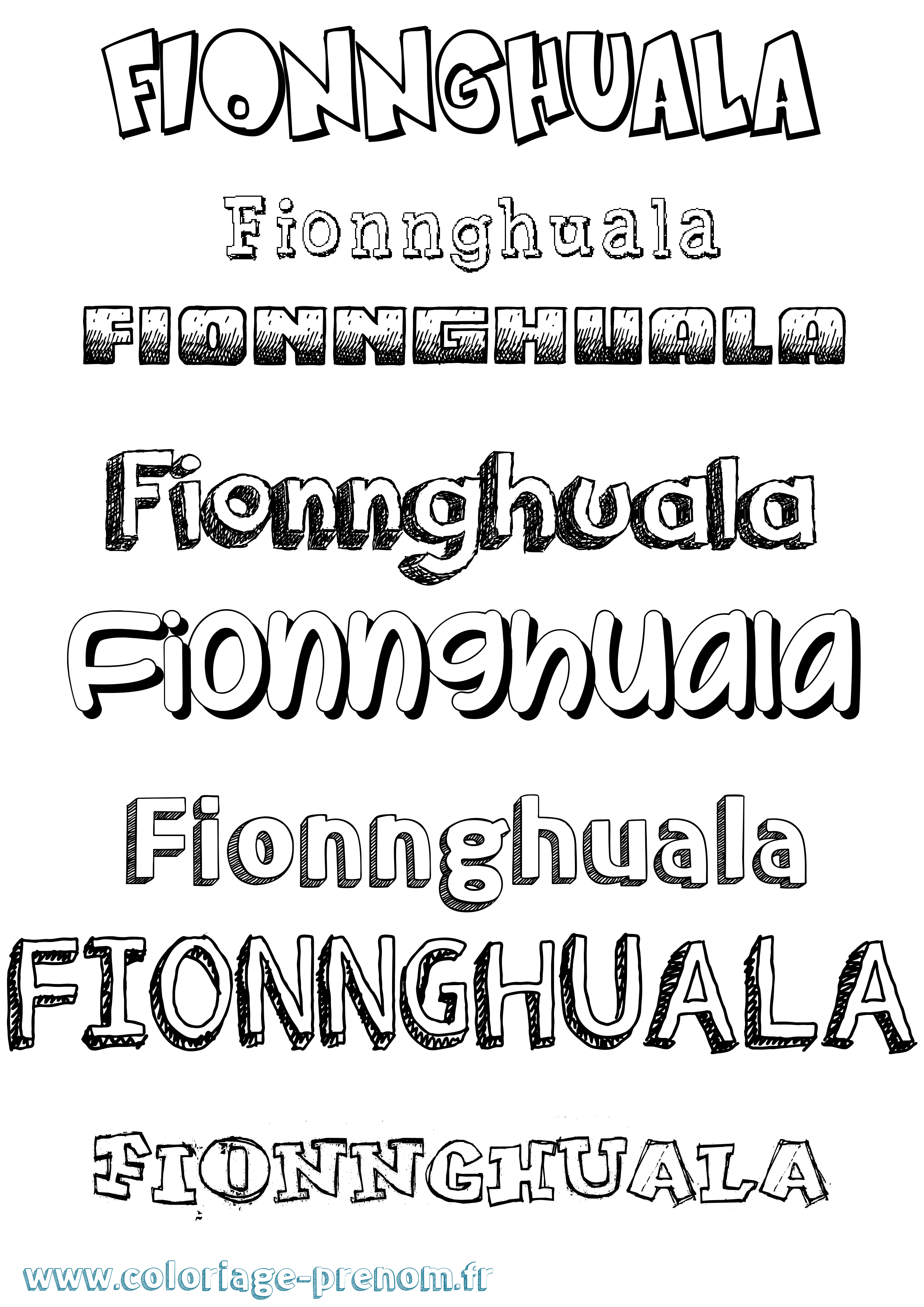 Coloriage prénom Fionnghuala Dessiné