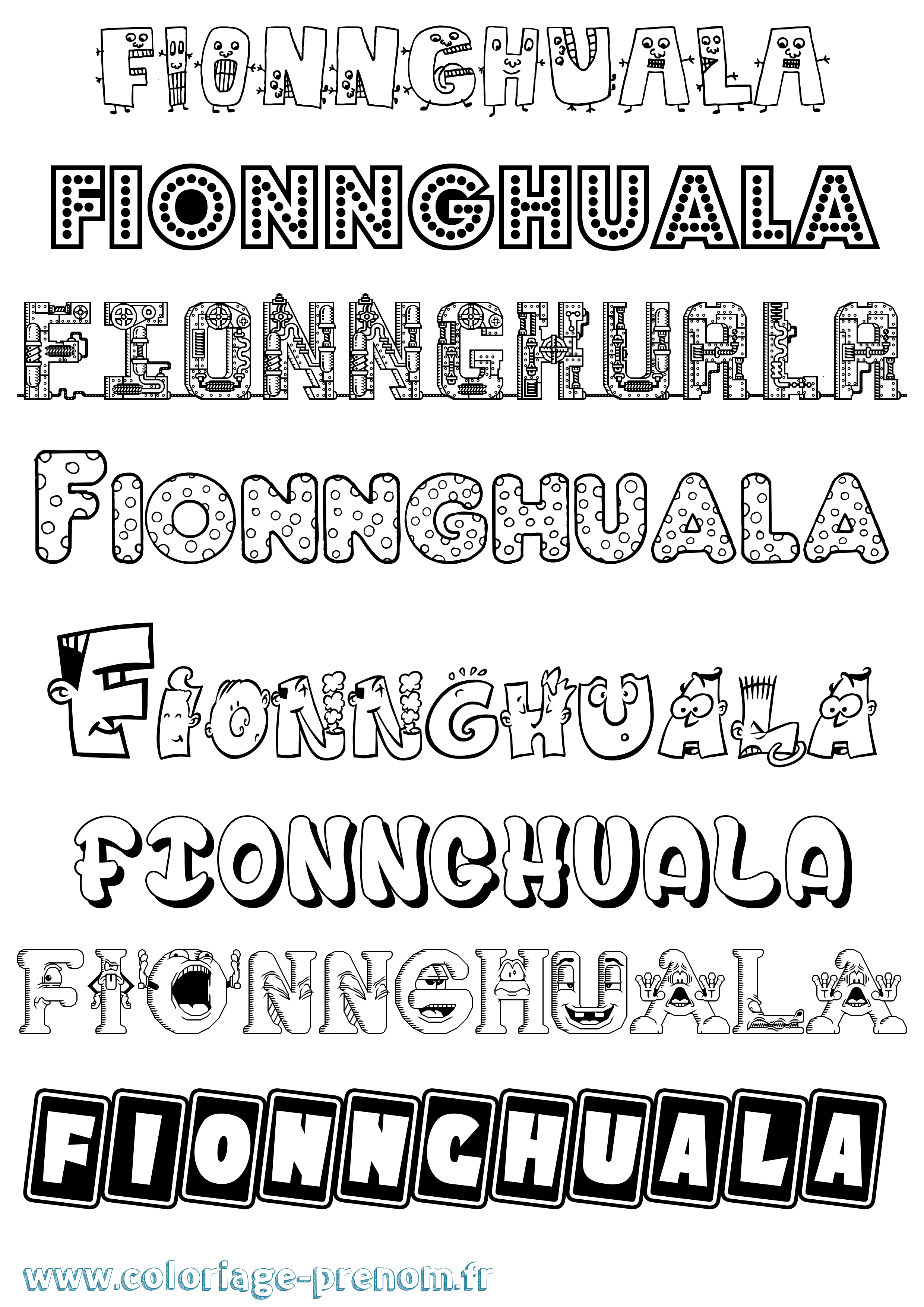 Coloriage prénom Fionnghuala Fun