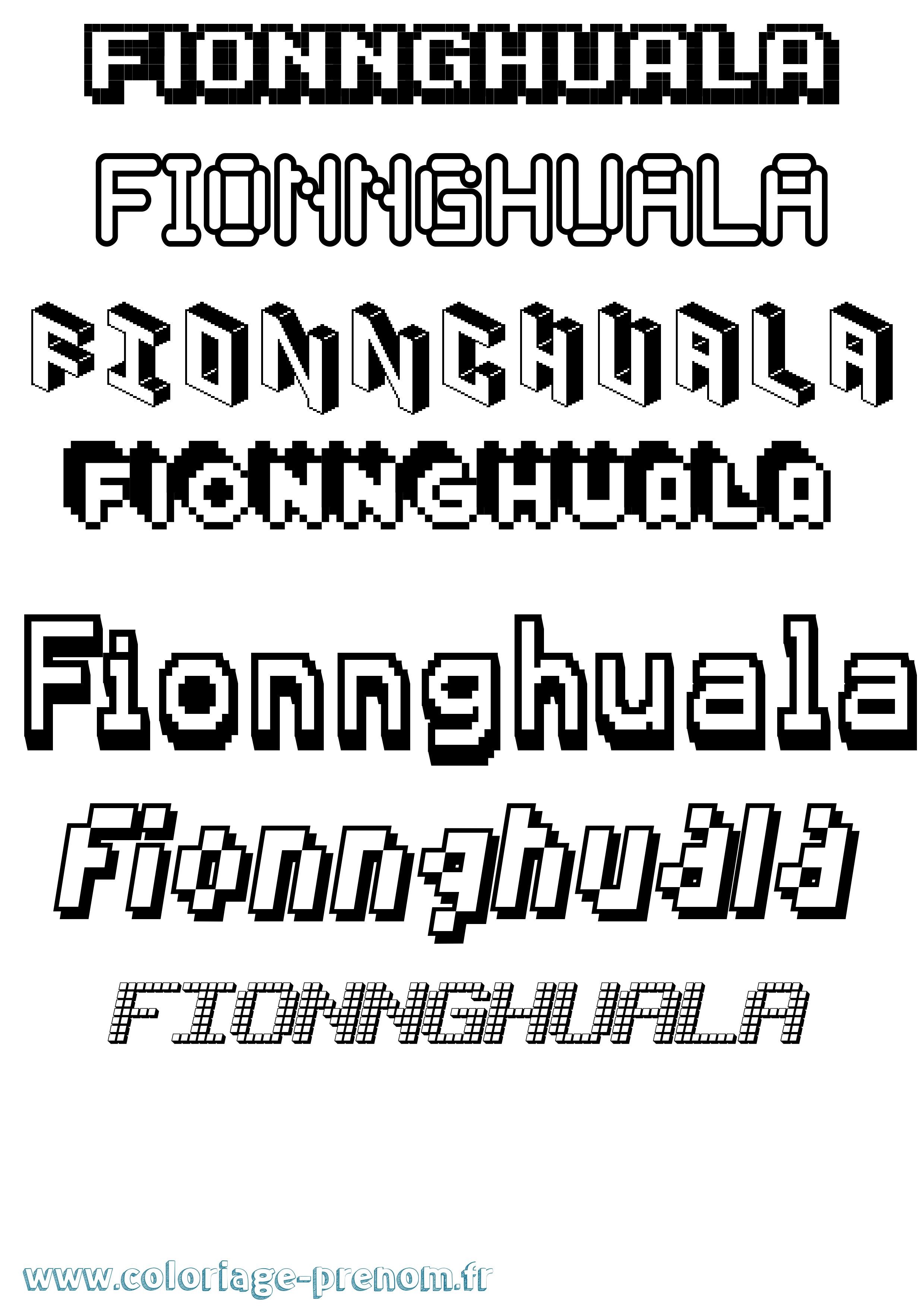 Coloriage prénom Fionnghuala Pixel
