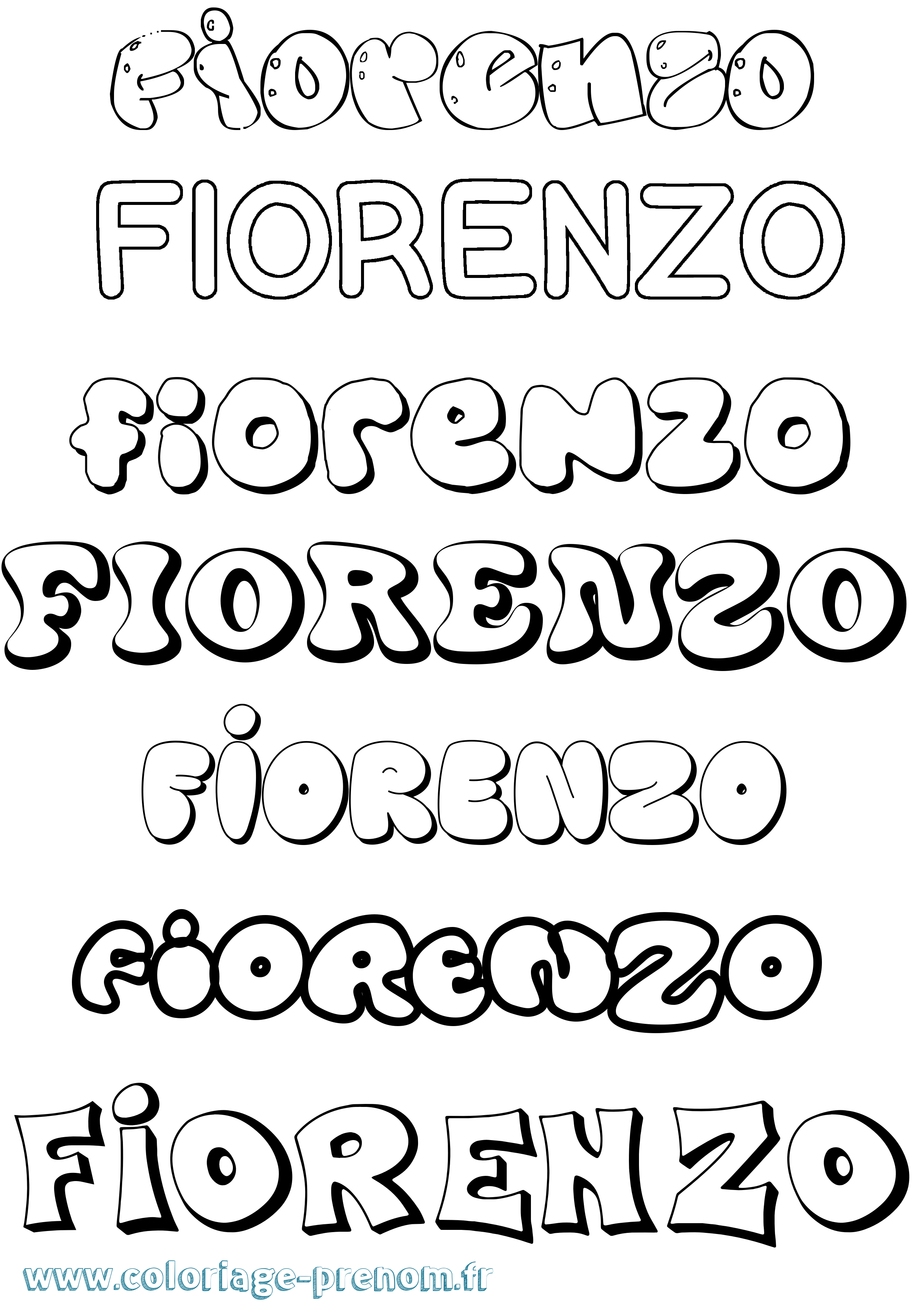 Coloriage prénom Fiorenzo Bubble