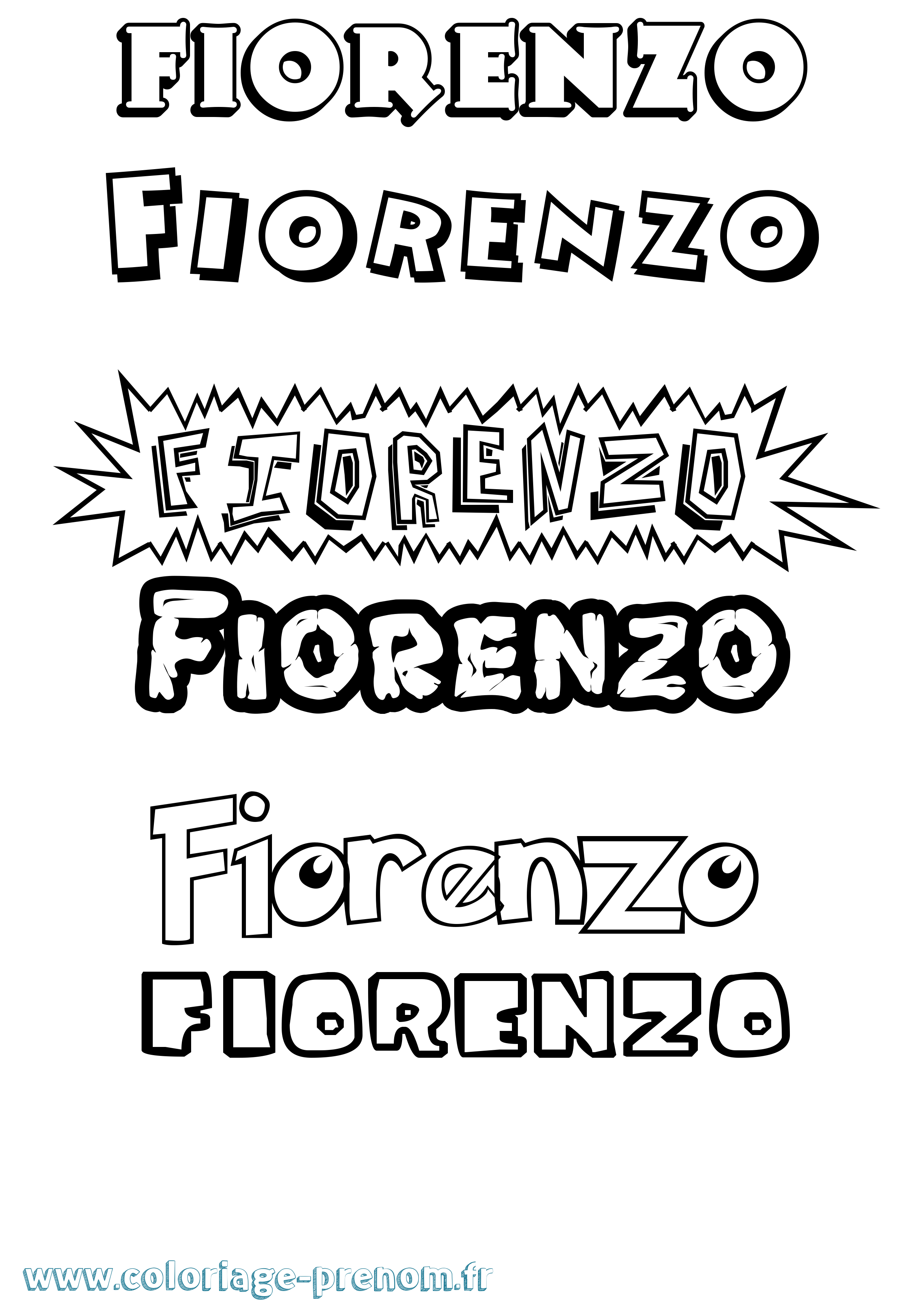 Coloriage prénom Fiorenzo Dessin Animé