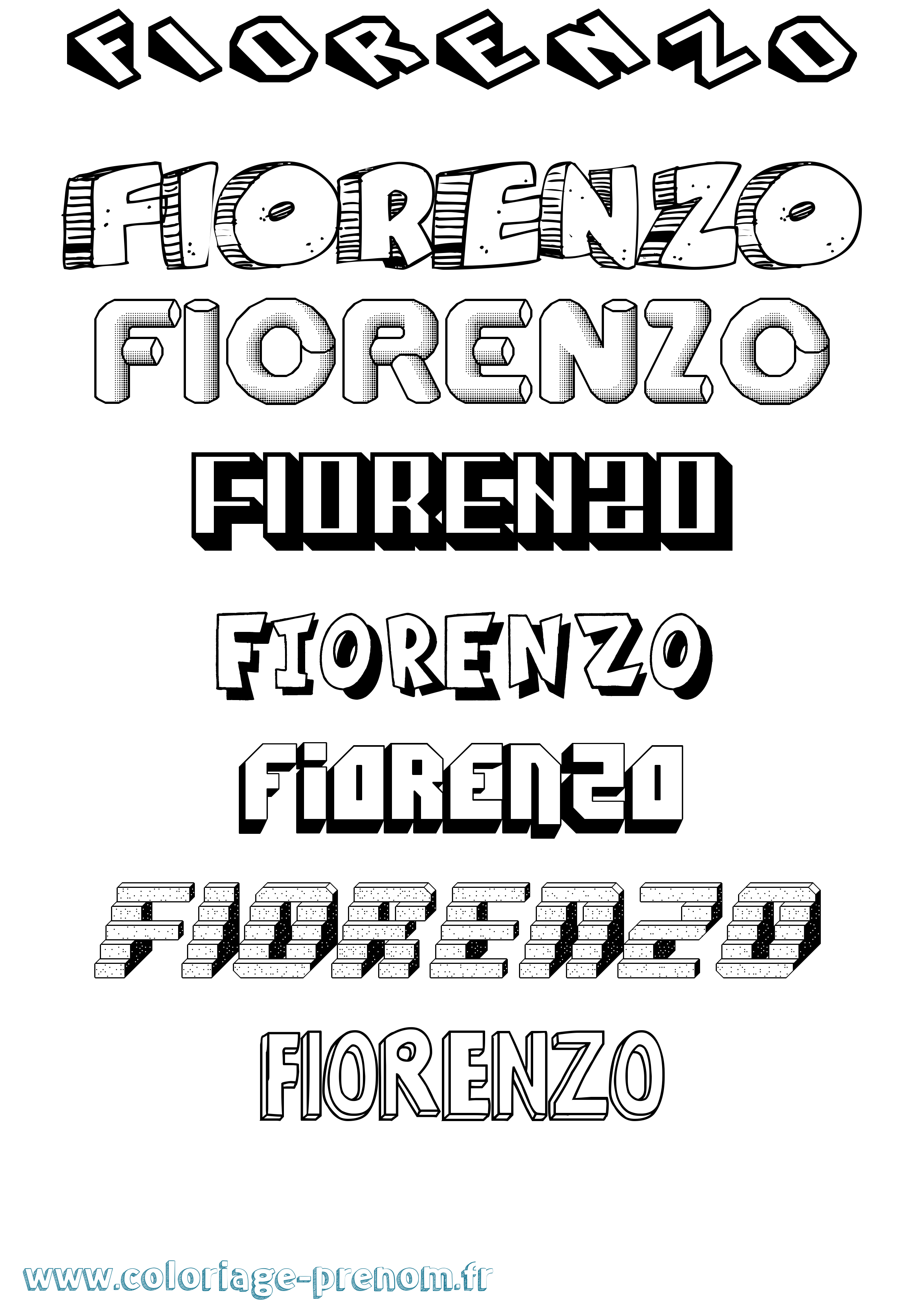 Coloriage prénom Fiorenzo Effet 3D