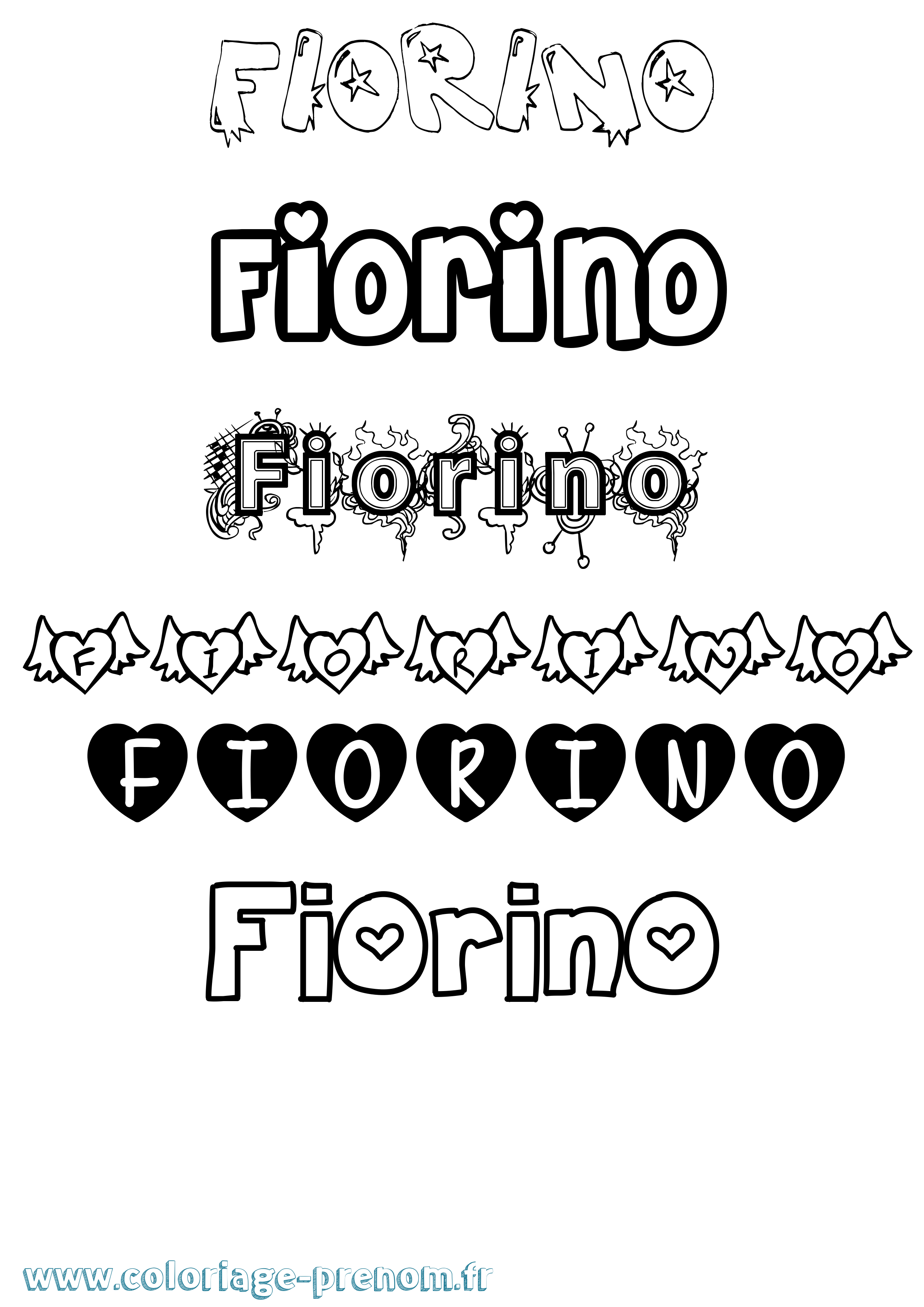 Coloriage prénom Fiorino Girly
