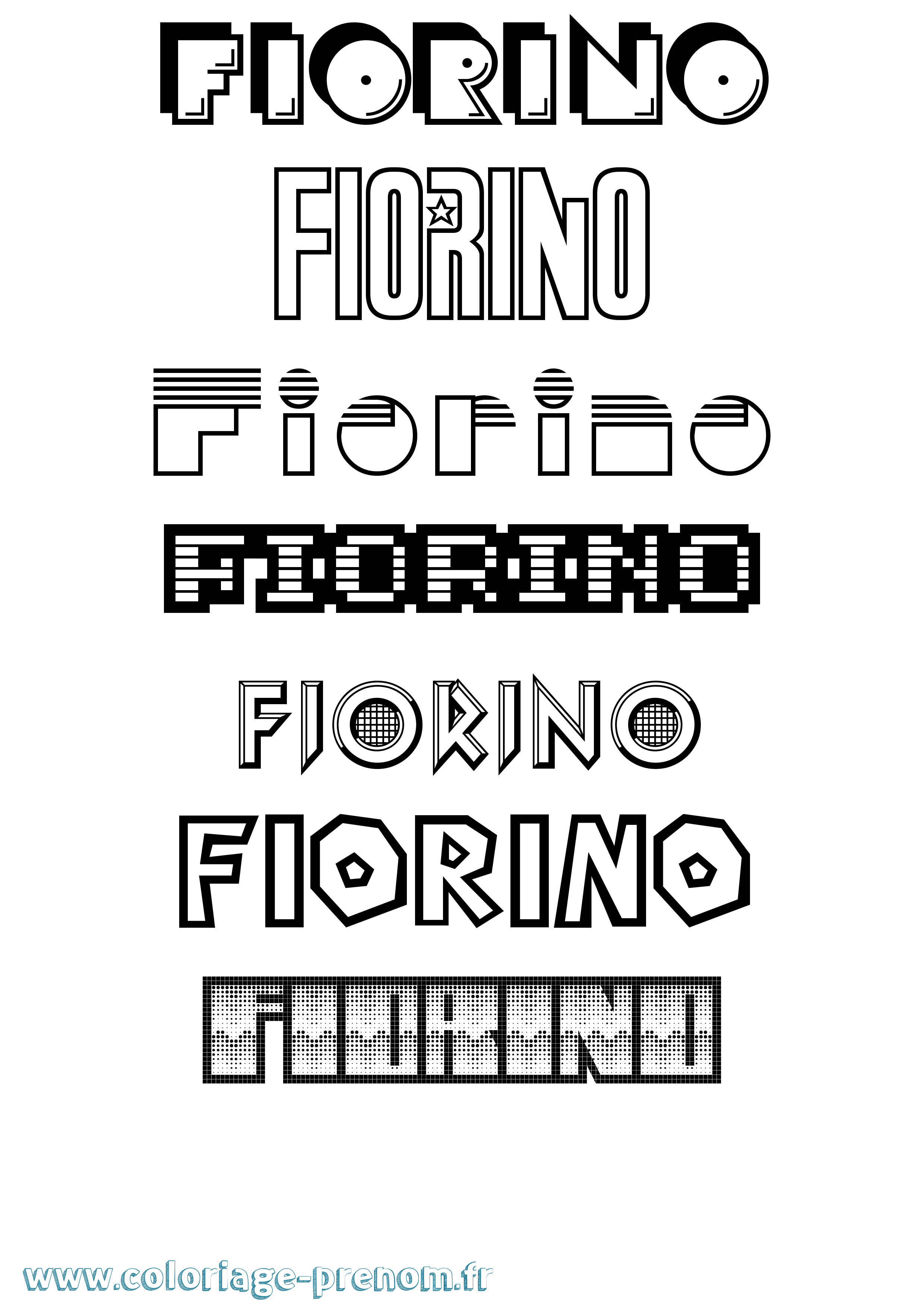 Coloriage prénom Fiorino Jeux Vidéos