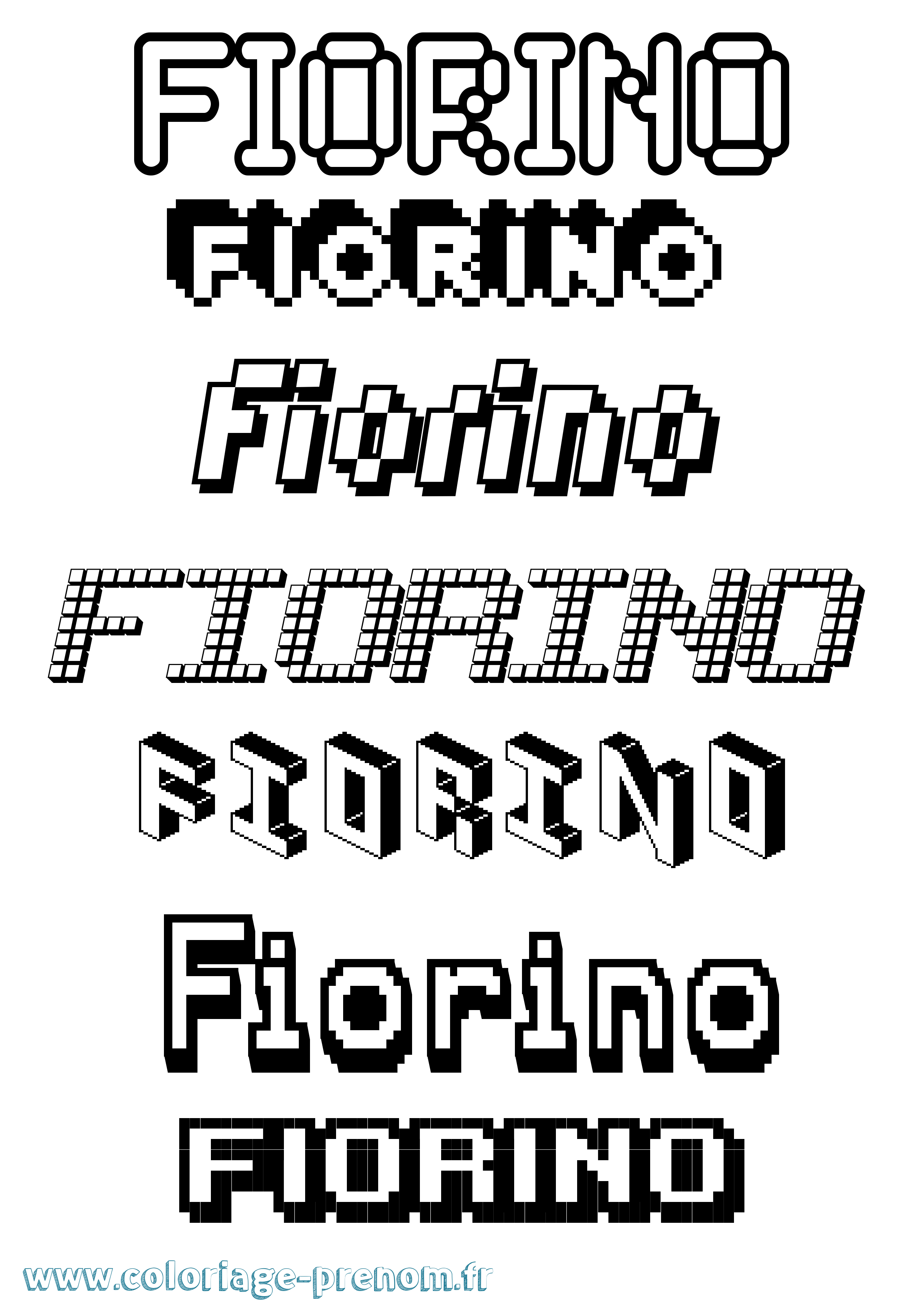 Coloriage prénom Fiorino Pixel