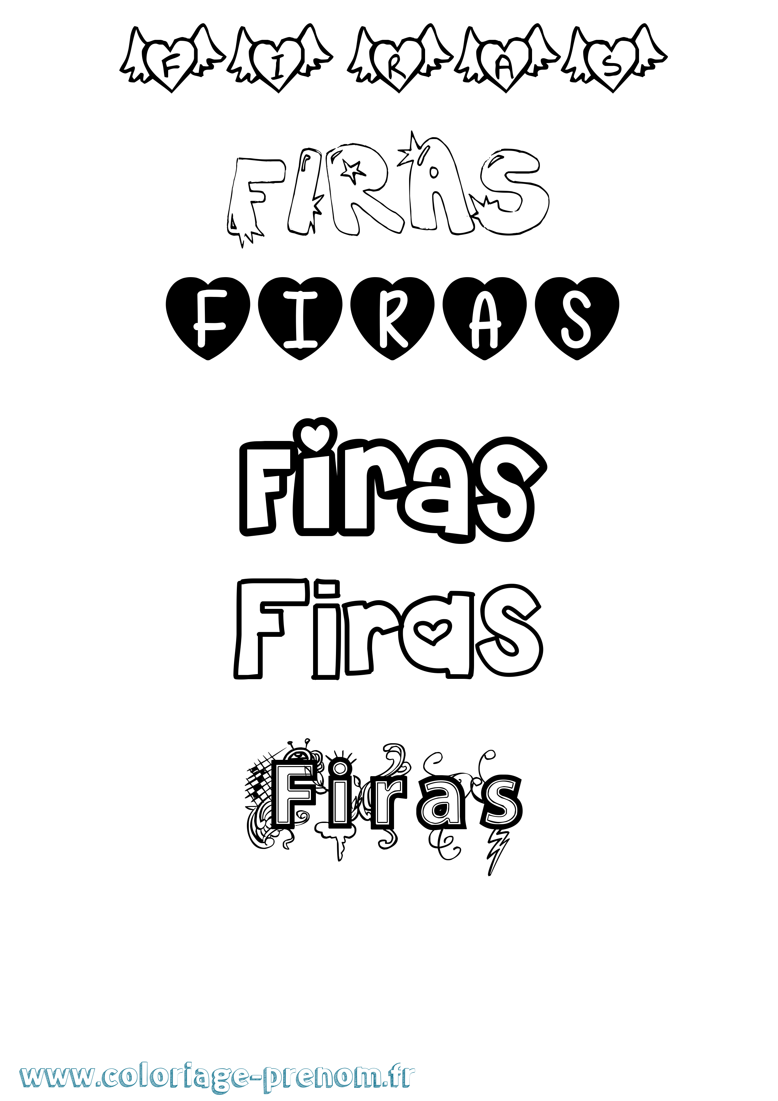 Coloriage Firas Coloriage prénom Firas