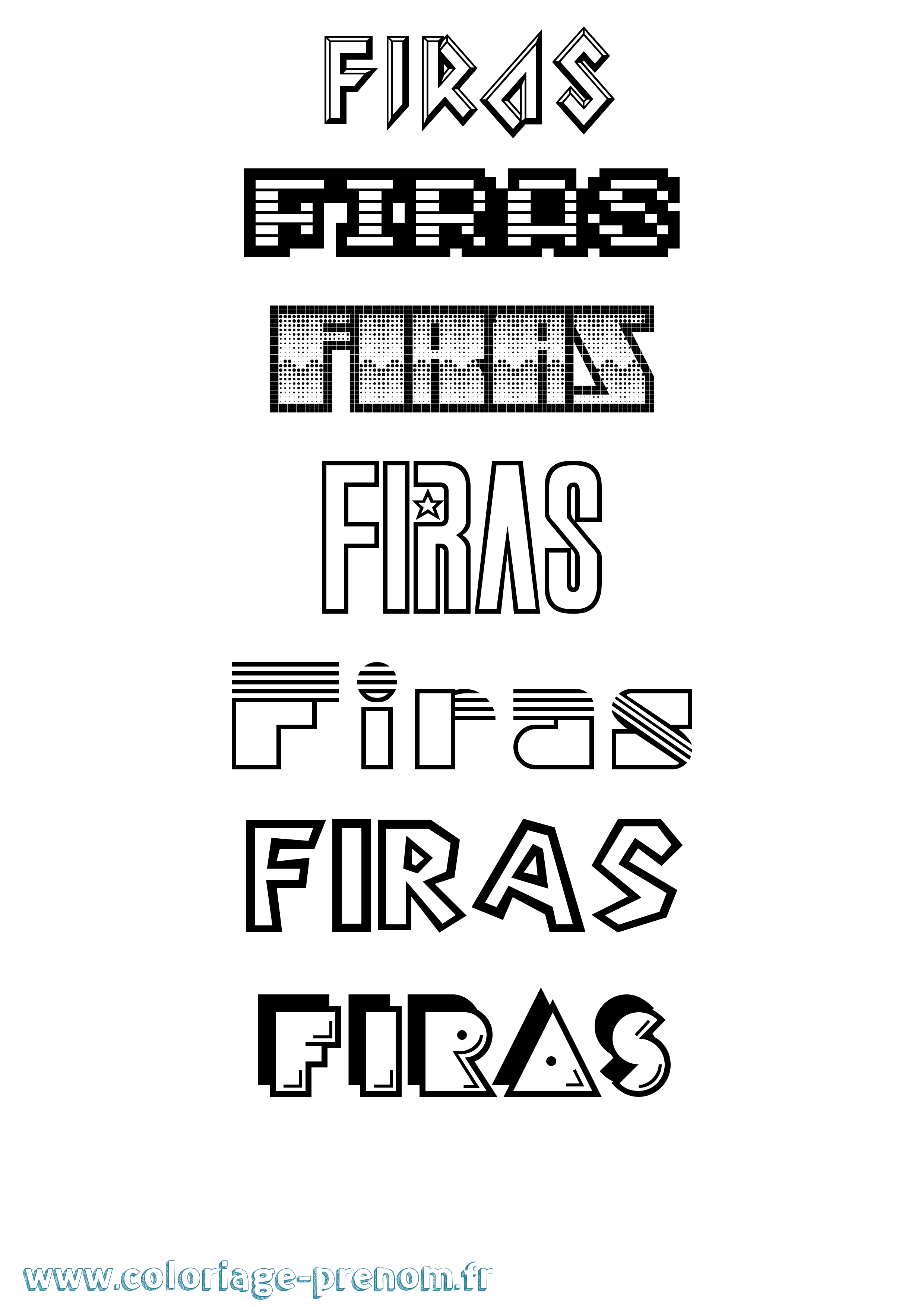 Coloriage Firas Coloriage prénom Firas
