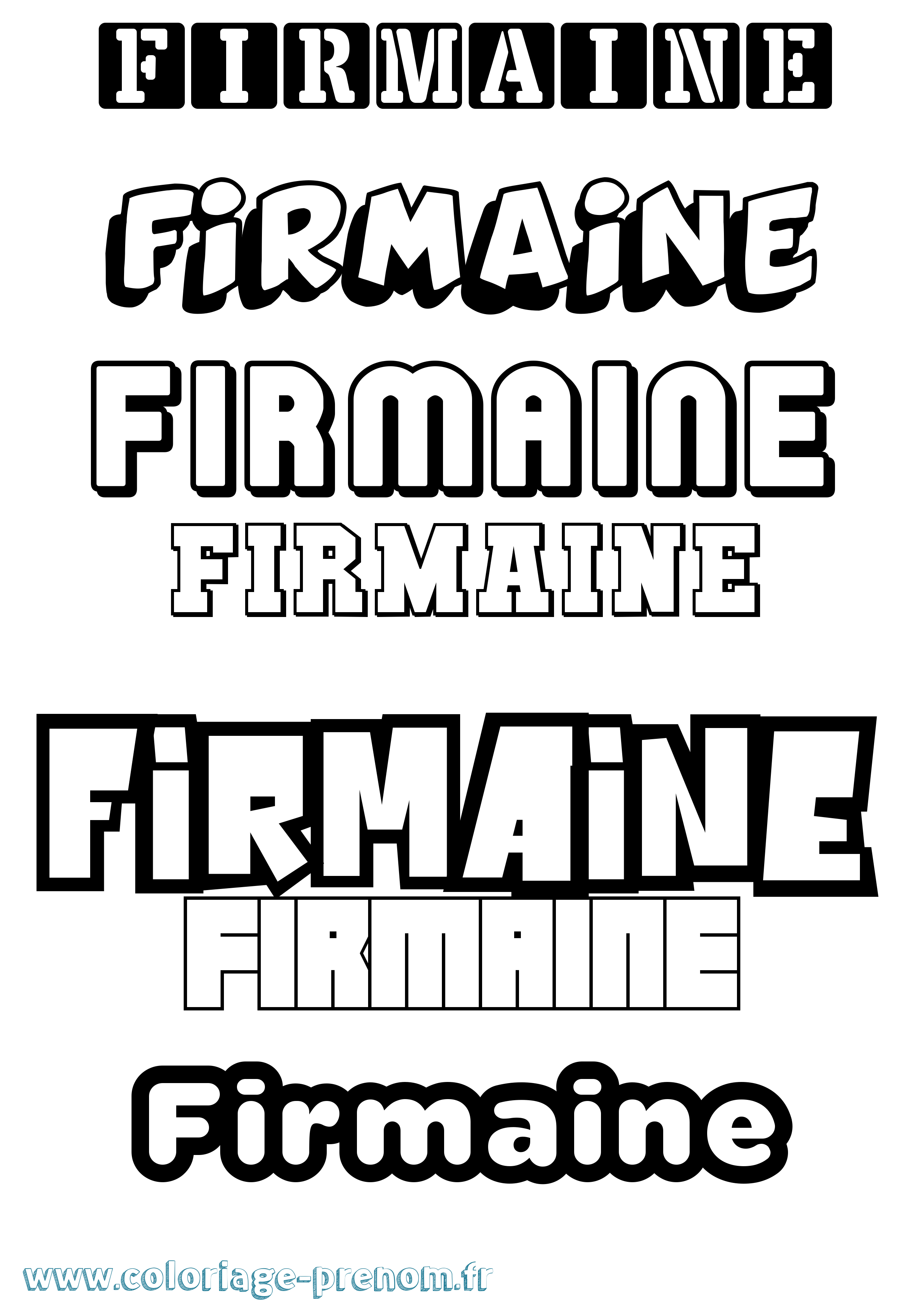 Coloriage prénom Firmaine Simple