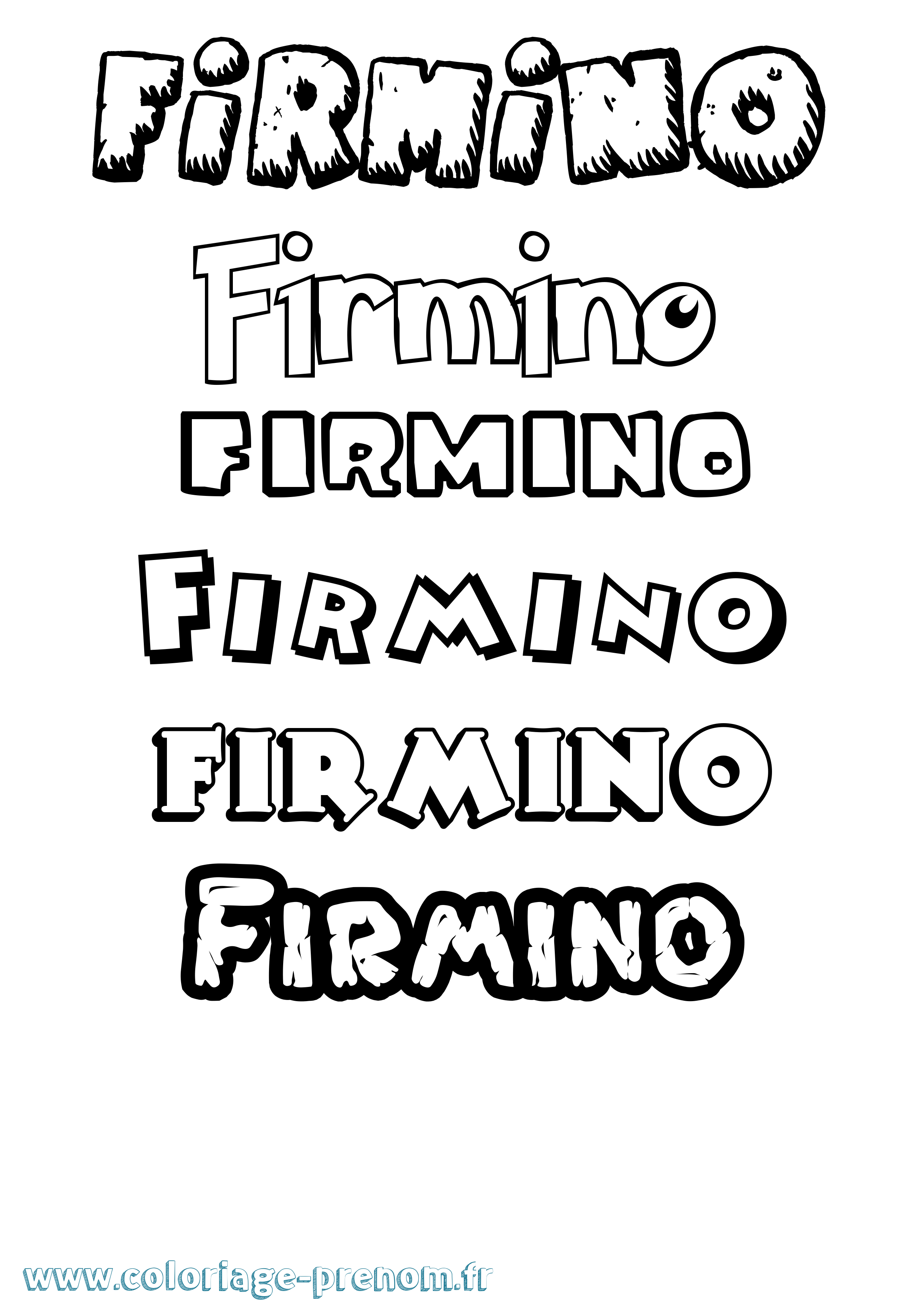 Coloriage Firmino Dessin Animé Coloriage prénom Firmino Dessin Animé