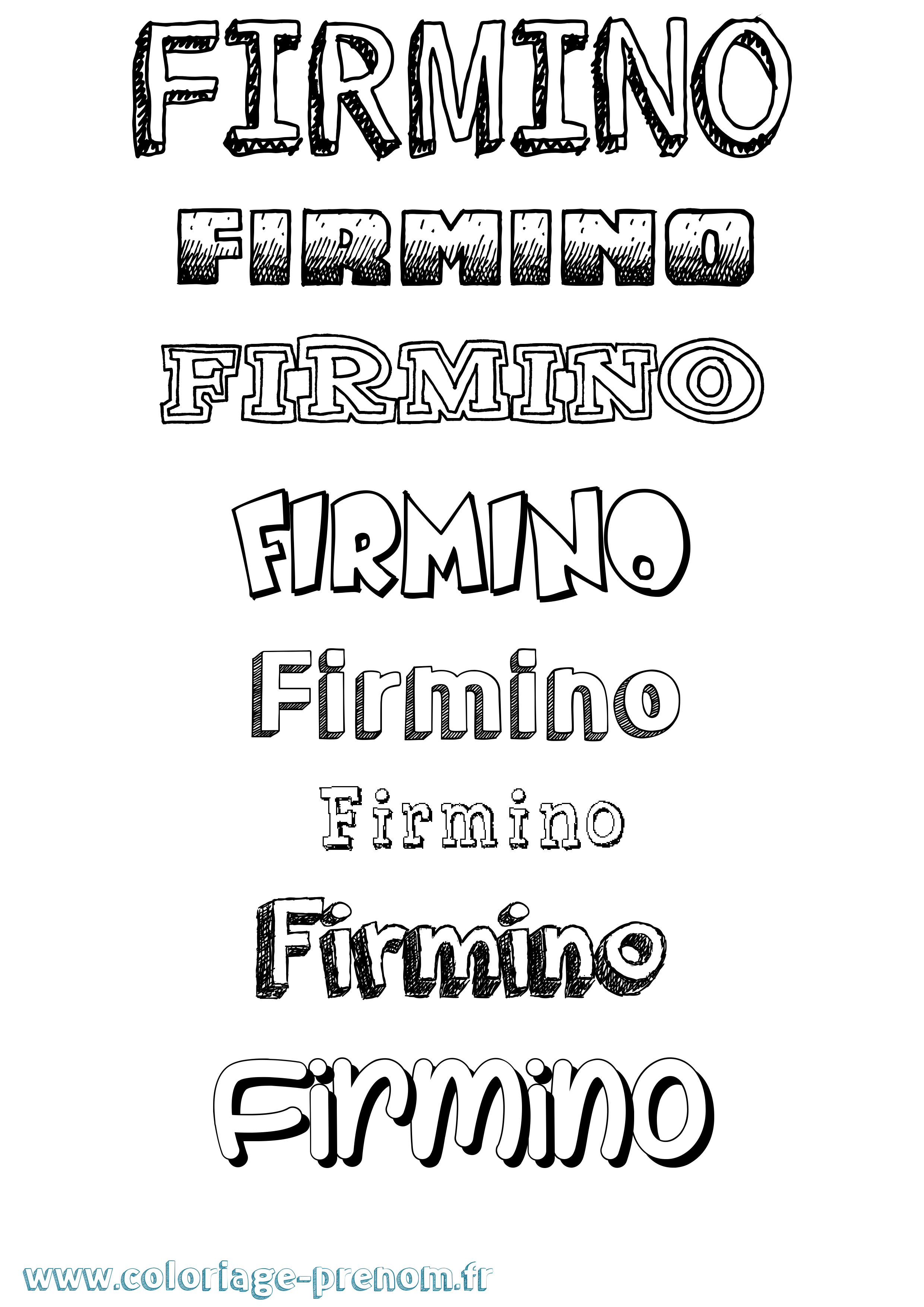 Coloriage Firmino Dessiné Coloriage prénom Firmino Dessiné
