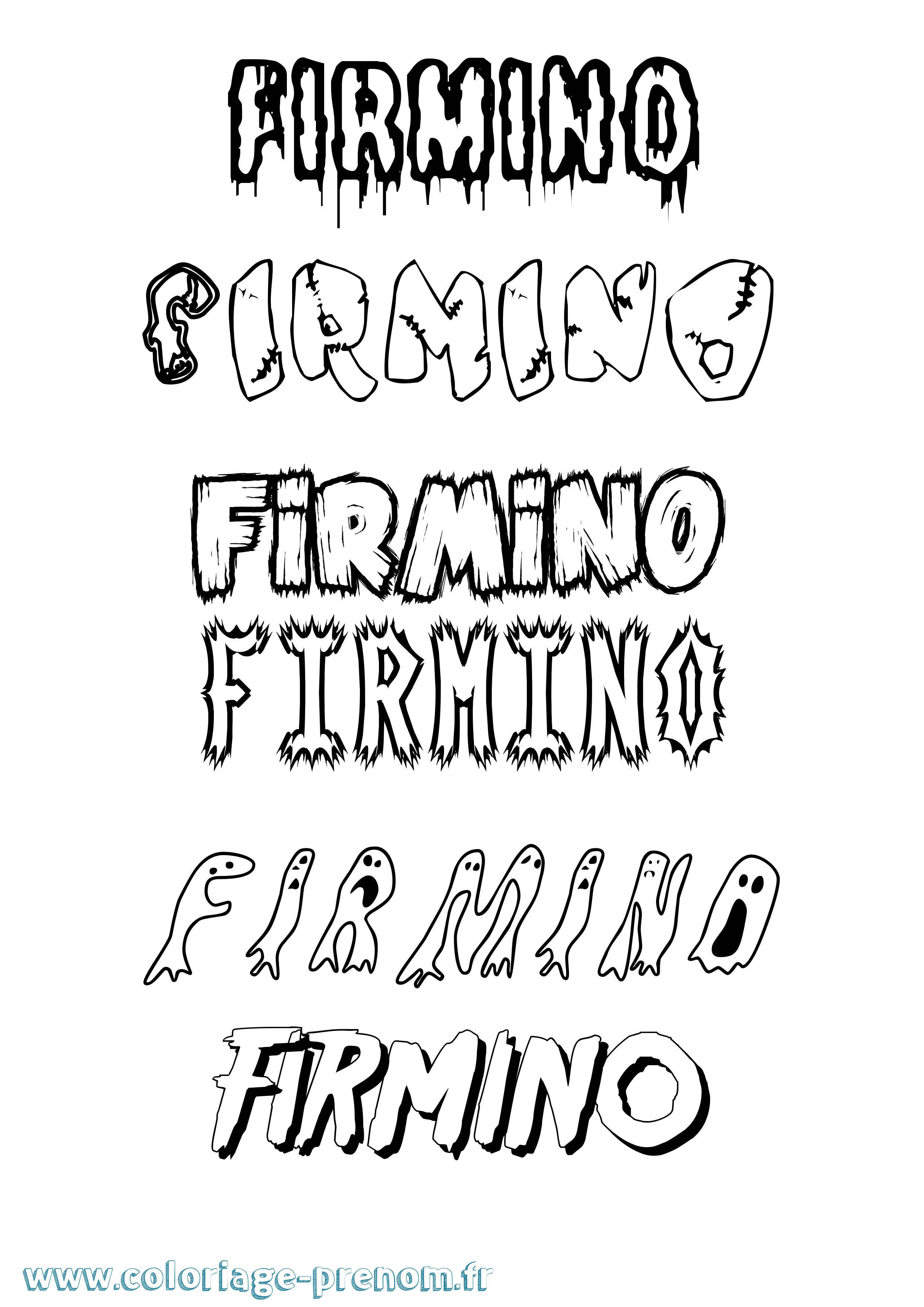 Coloriage Firmino Frisson Coloriage prénom Firmino Frisson