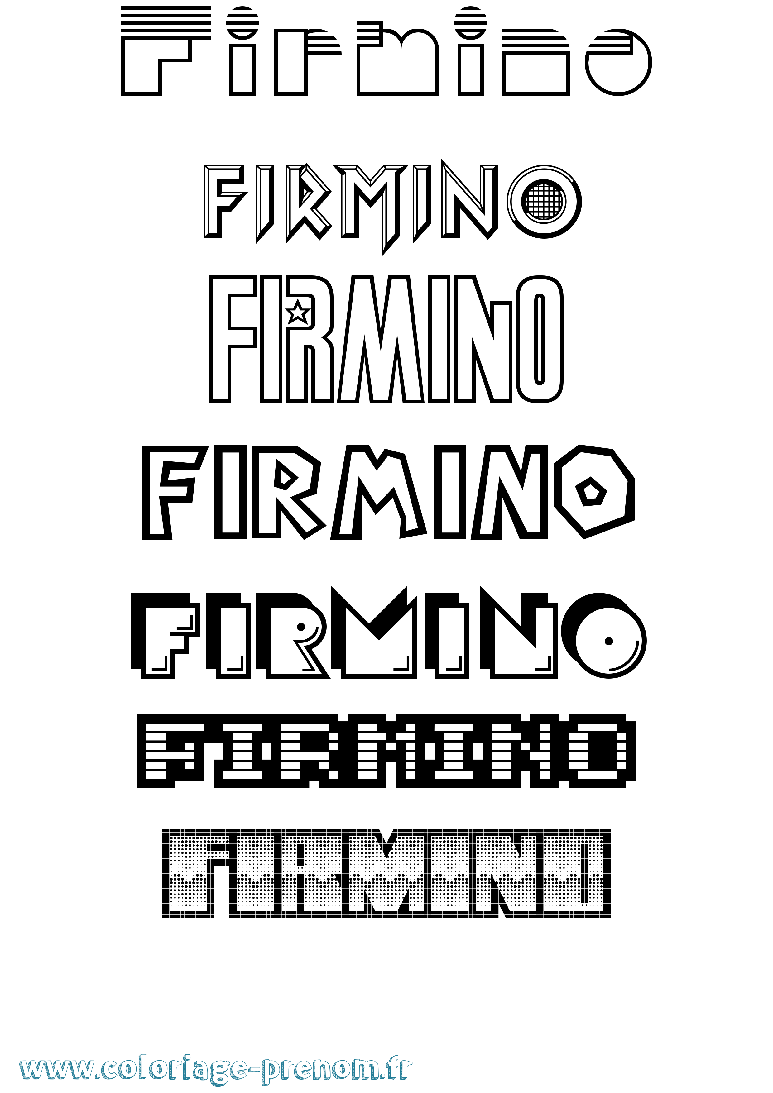 Coloriage Firmino Jeux Vidéos Coloriage prénom Firmino Jeux Vidéos