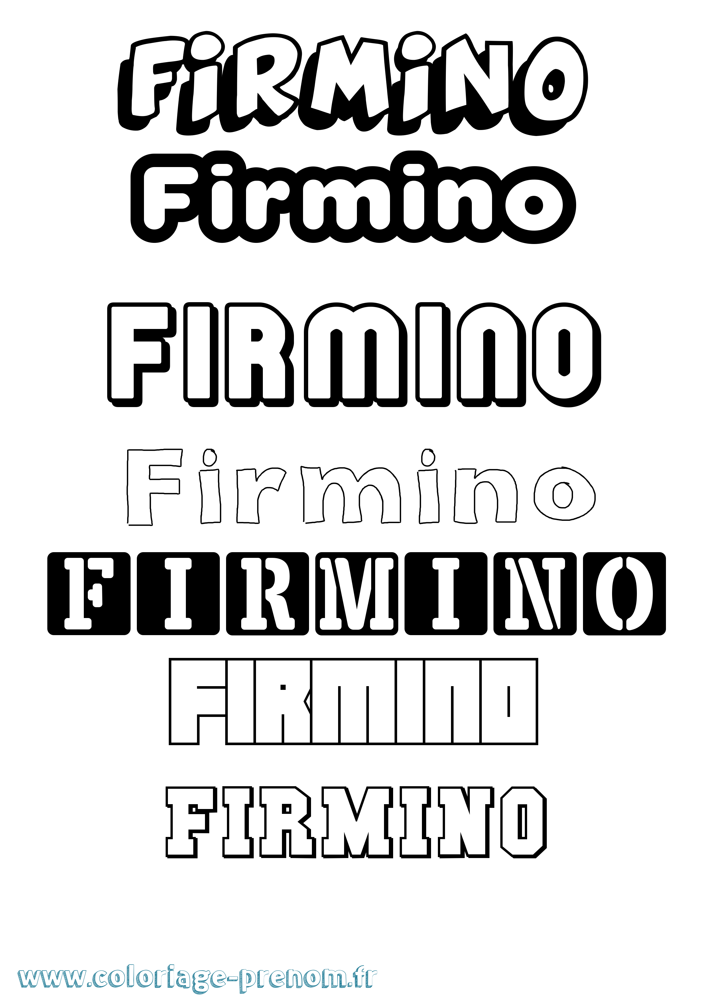 Coloriage Firmino Simple Coloriage prénom Firmino Simple