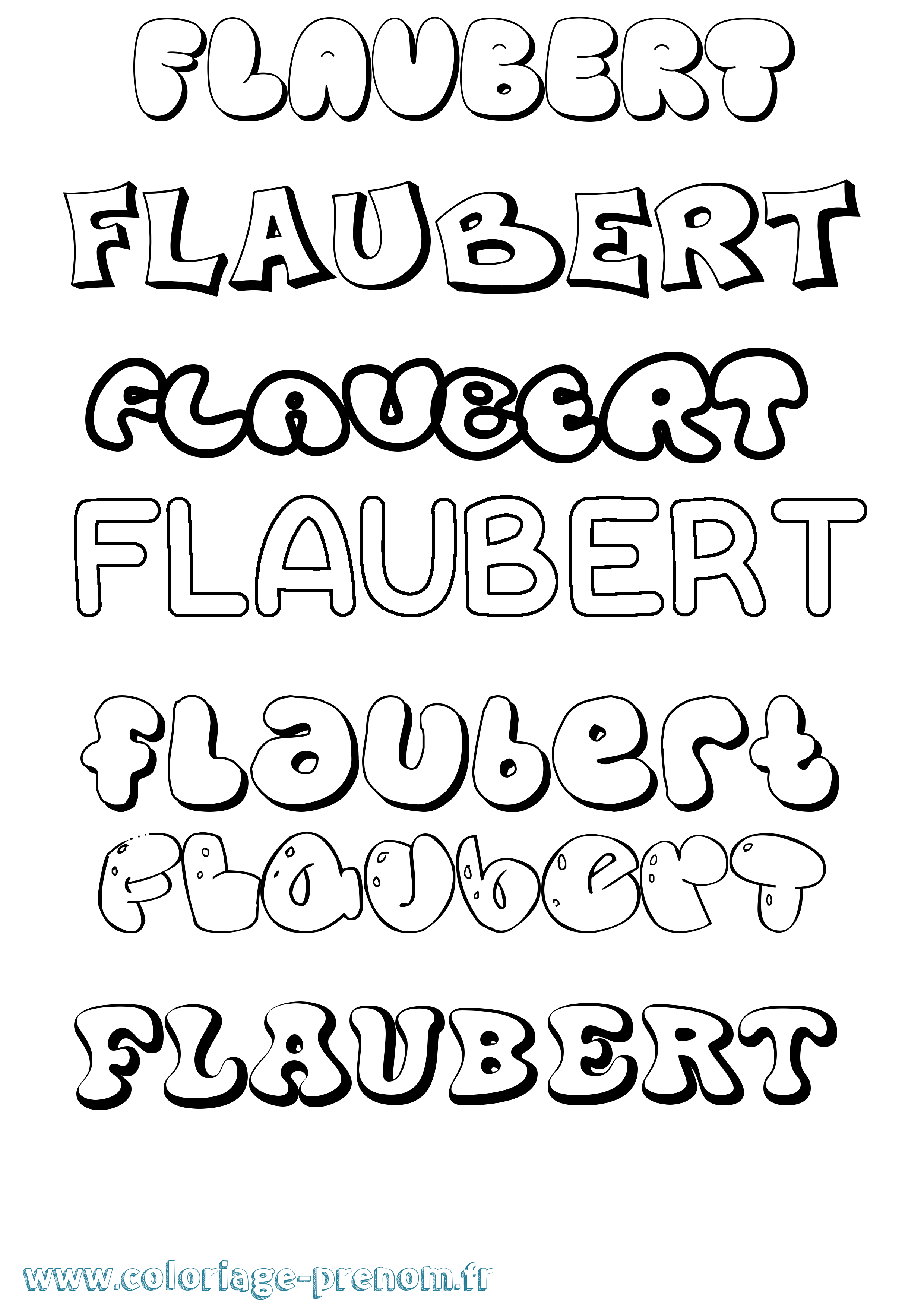 Coloriage prénom Flaubert Bubble