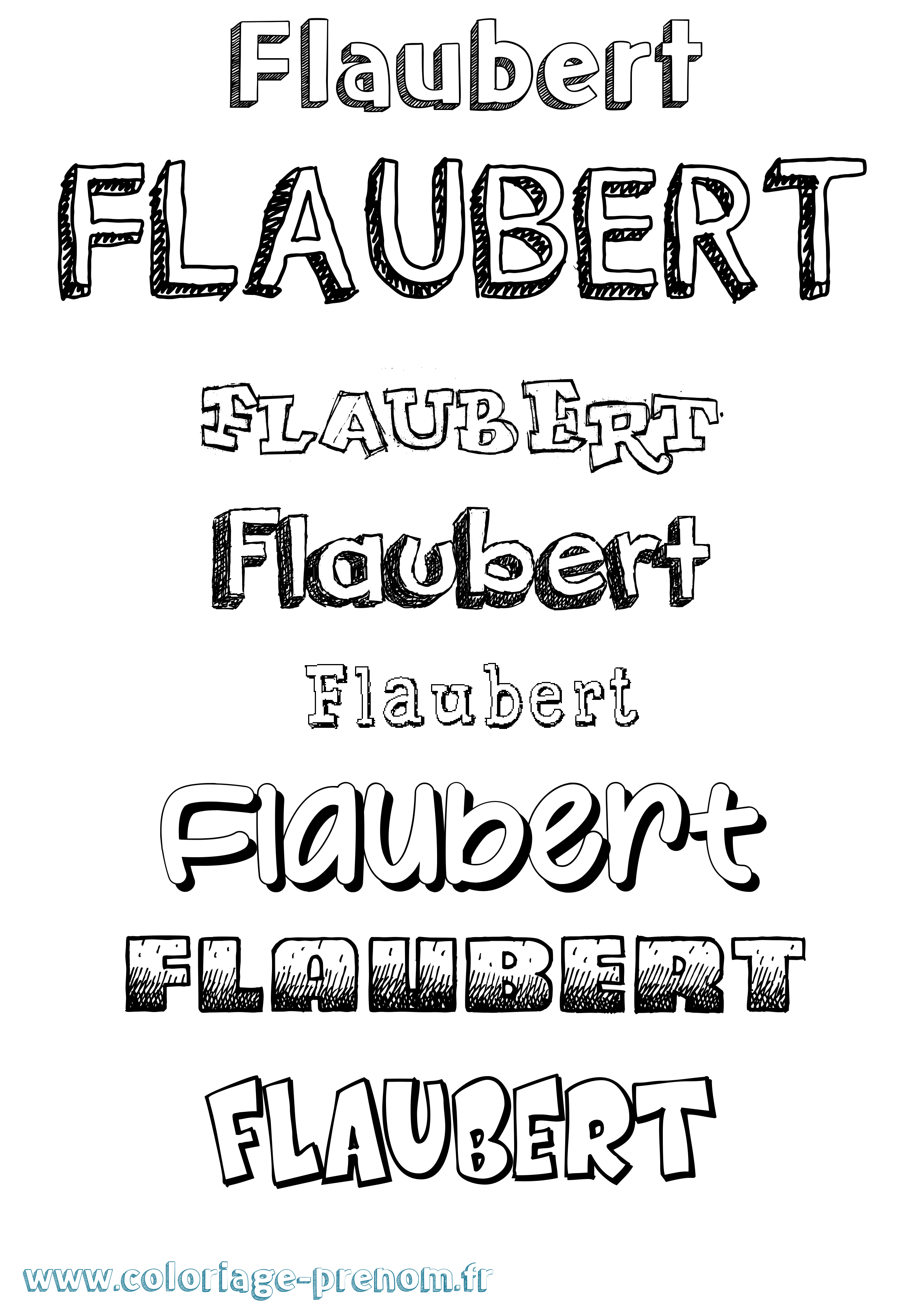 Coloriage prénom Flaubert Dessiné
