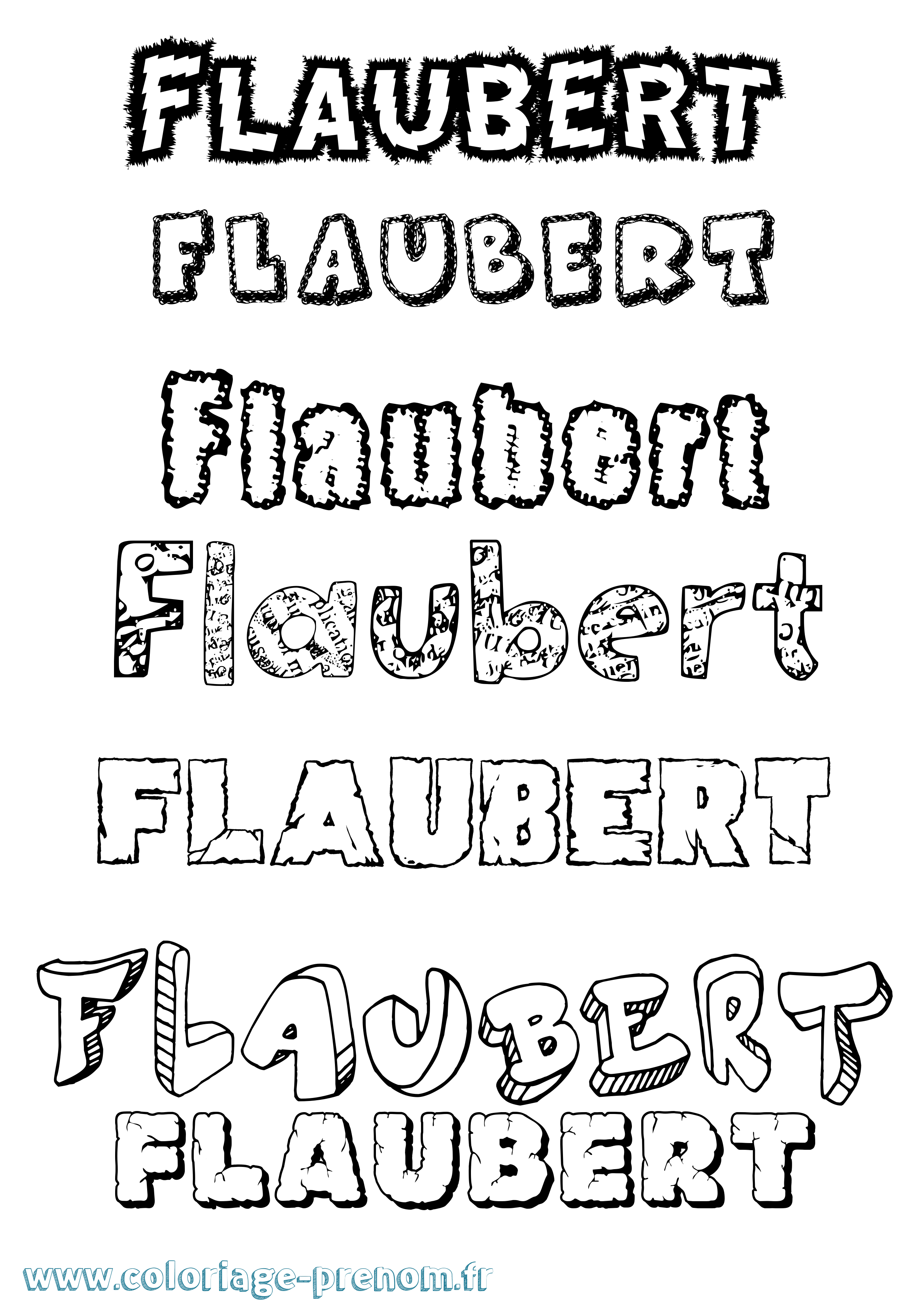 Coloriage prénom Flaubert Destructuré