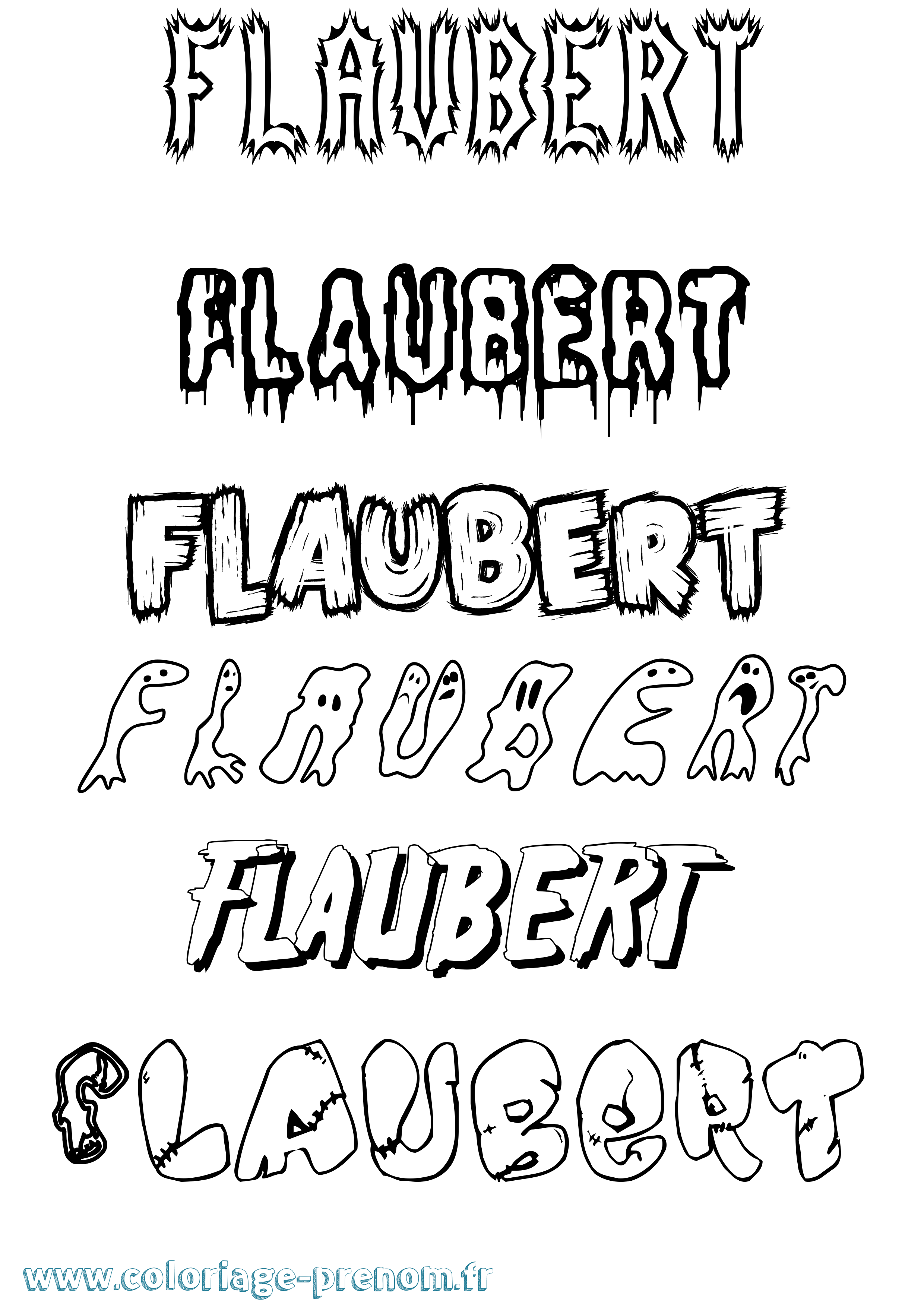 Coloriage prénom Flaubert Frisson