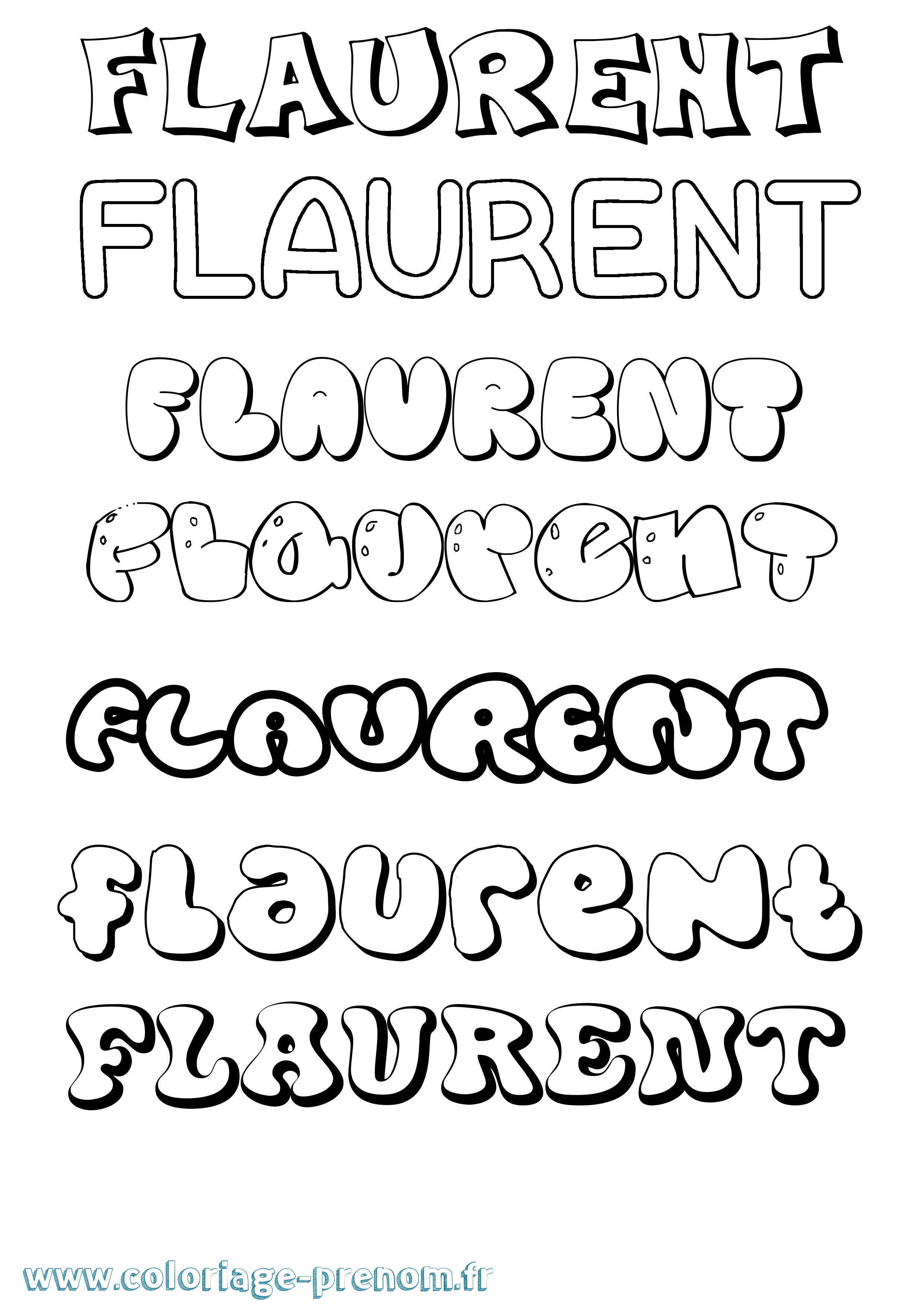 Coloriage Flaurent Bubble Coloriage prénom Flaurent Bubble