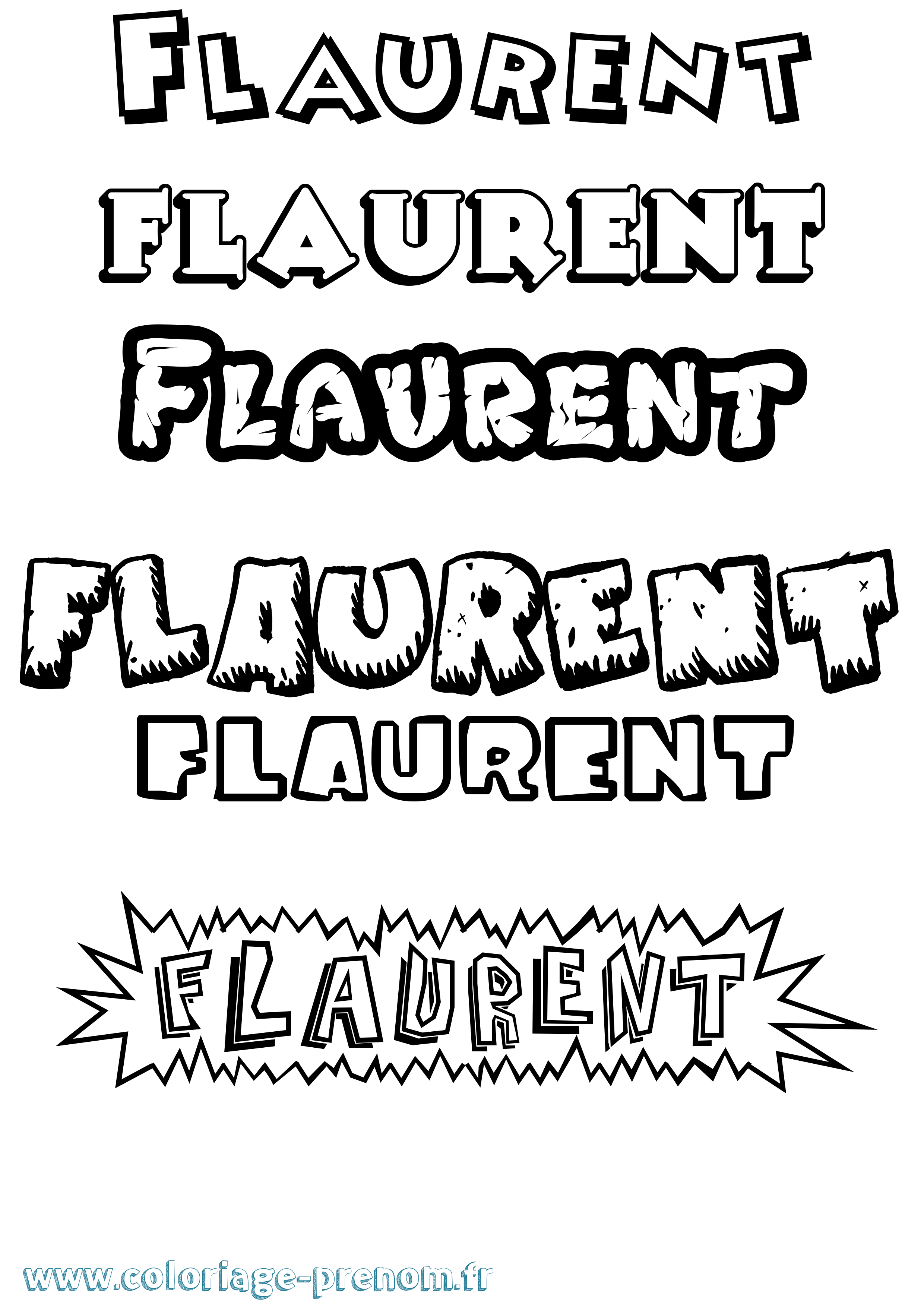 Coloriage Flaurent Dessin Animé Coloriage prénom Flaurent Dessin Animé