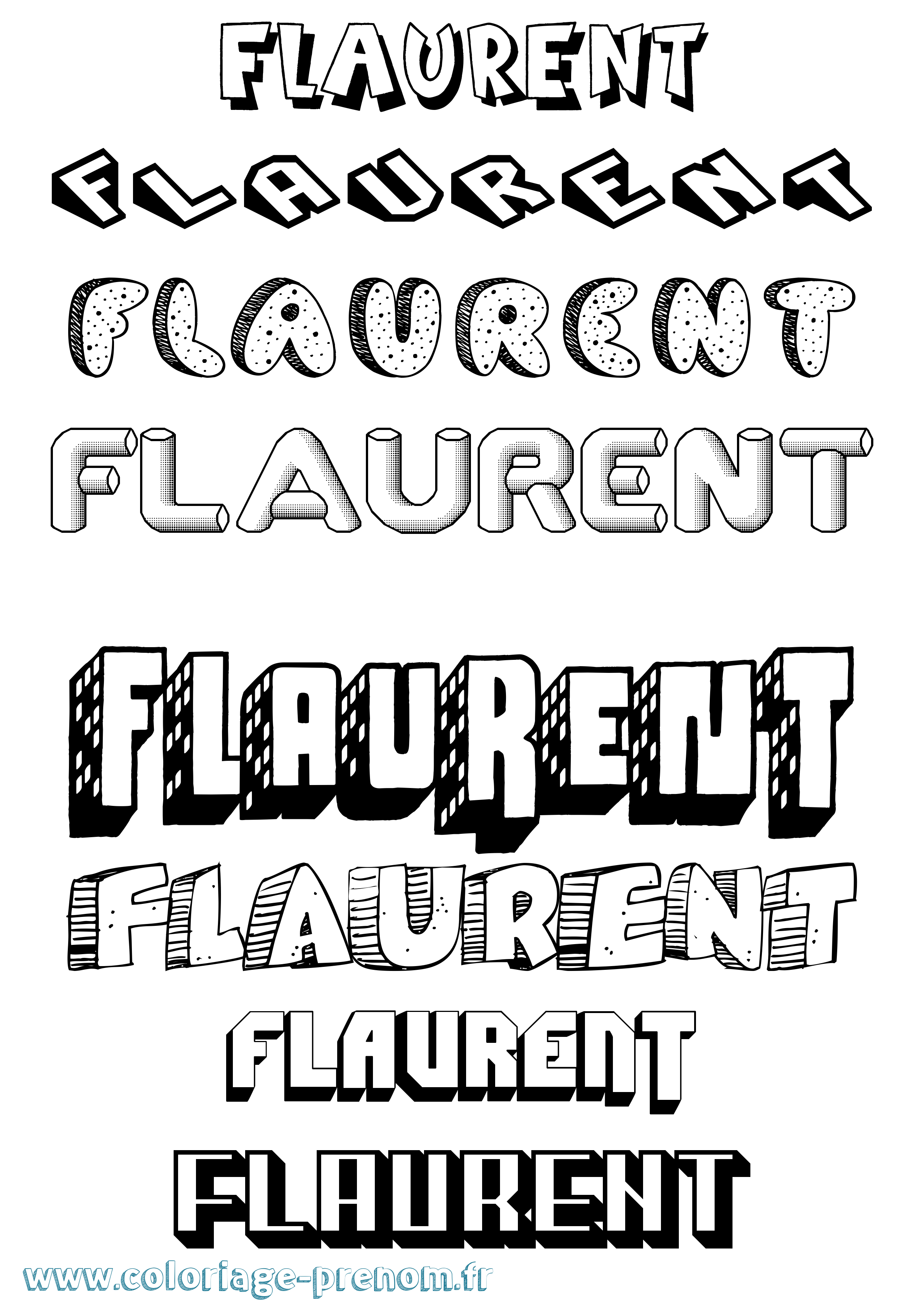 Coloriage prénom Flaurent Effet 3D