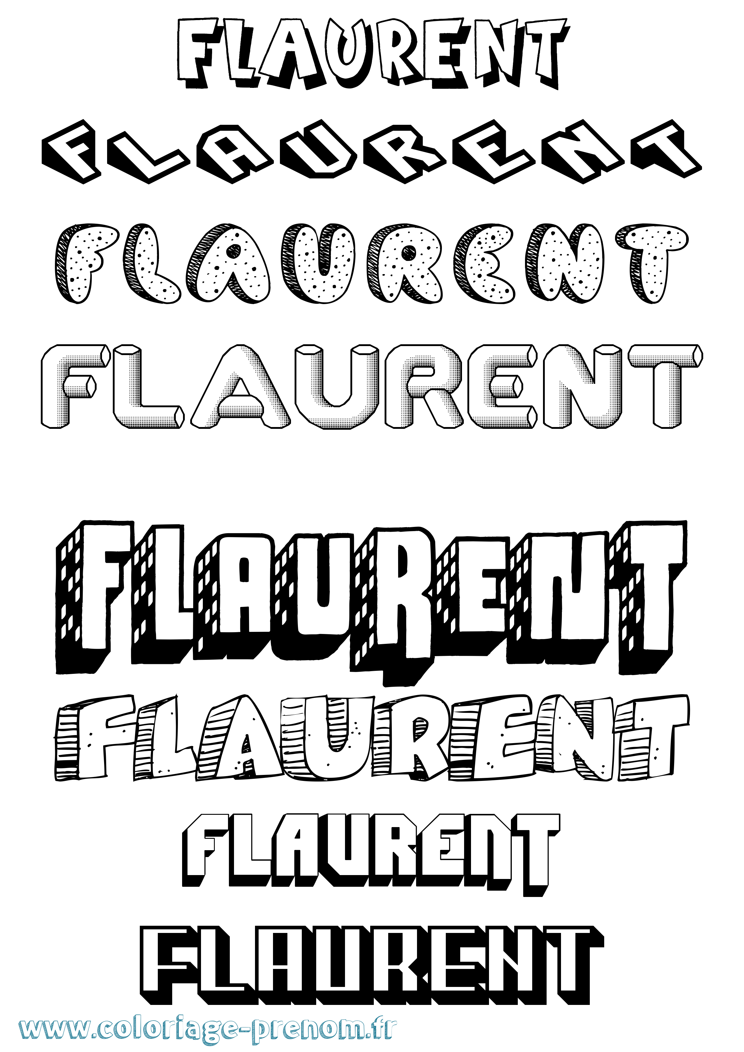 Coloriage Flaurent Effet 3D Coloriage prénom Flaurent Effet 3D