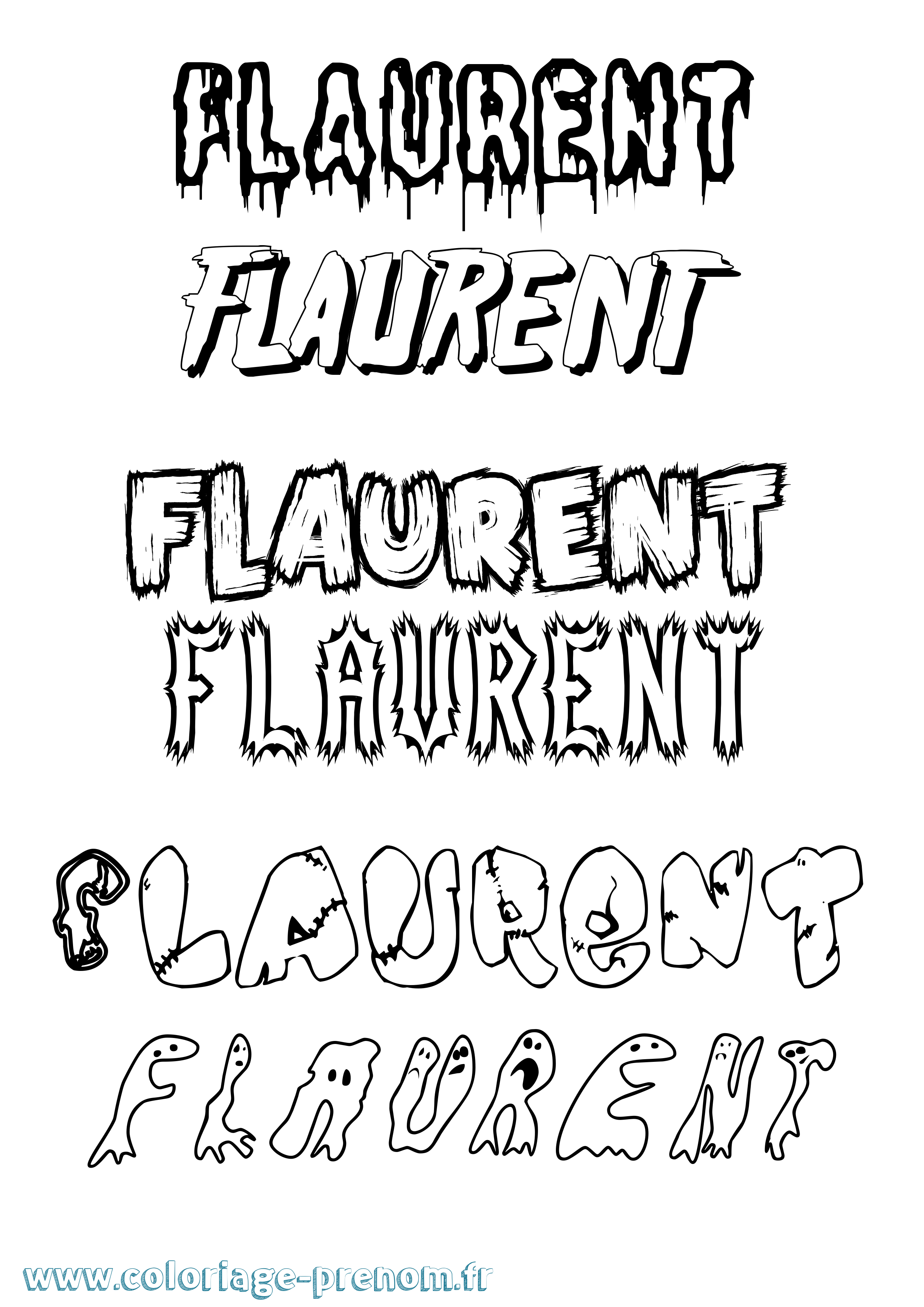Coloriage prénom Flaurent Frisson